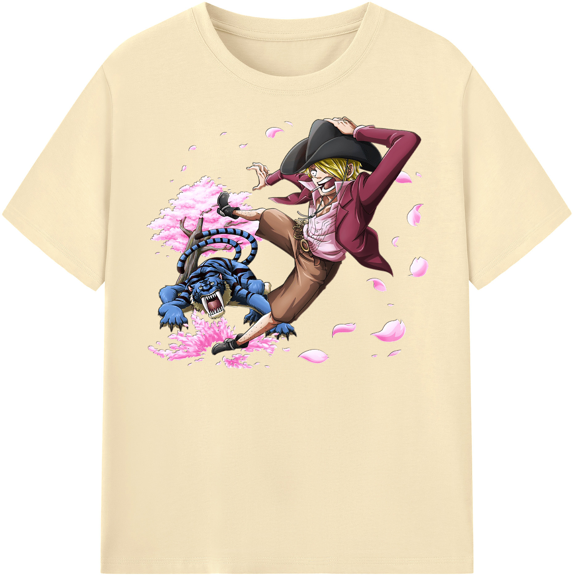 ワンピース サンジ ONE PIECE Sanji 綿100％半袖Tシャツ（フロントプリント）