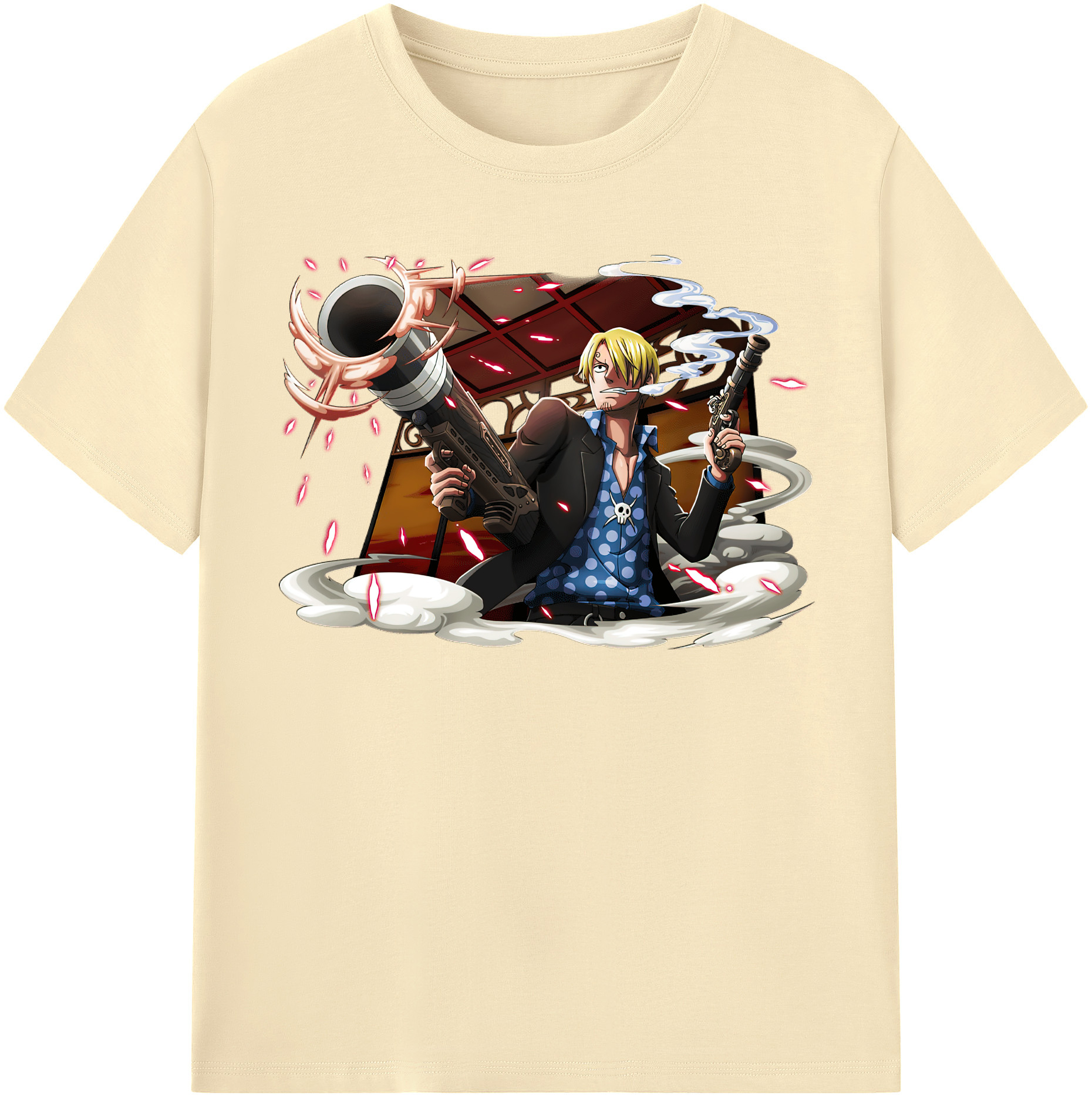 ワンピース サンジ ONE PIECE Sanji 綿100％半袖Tシャツ（フロントプリント）