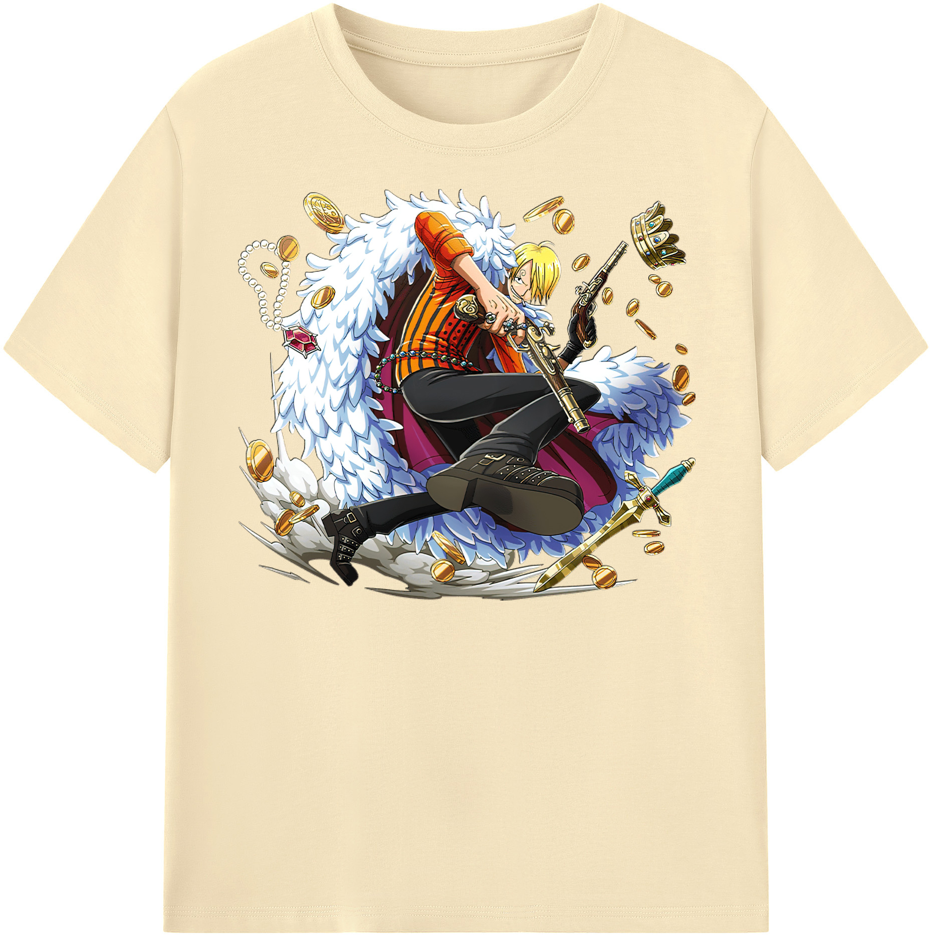 ワンピース サンジ ONE PIECE Sanji 綿100％半袖Tシャツ（フロントプリント）