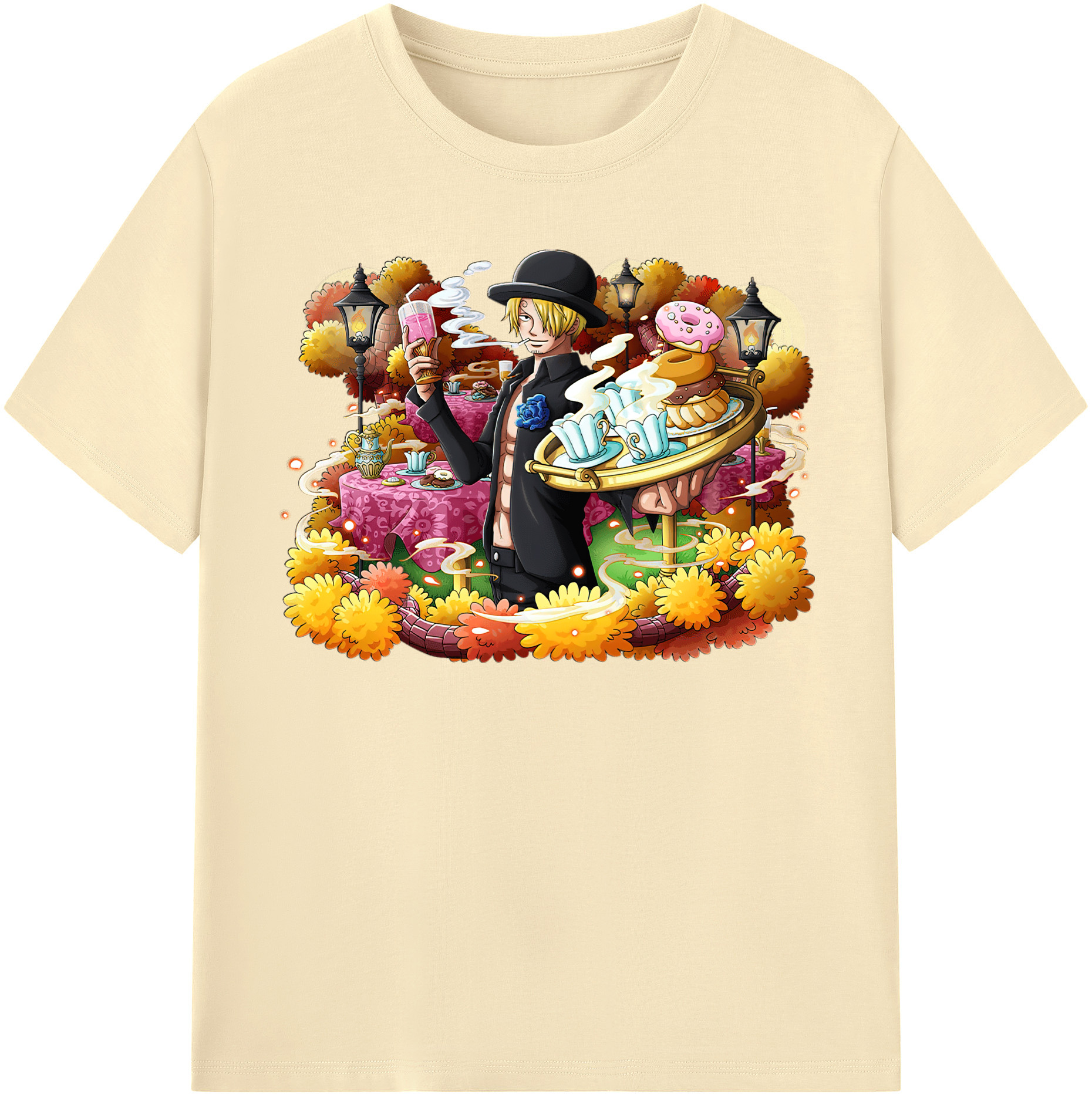ワンピース サンジ ONE PIECE Sanji 綿100％半袖Tシャツ（フロントプリント）