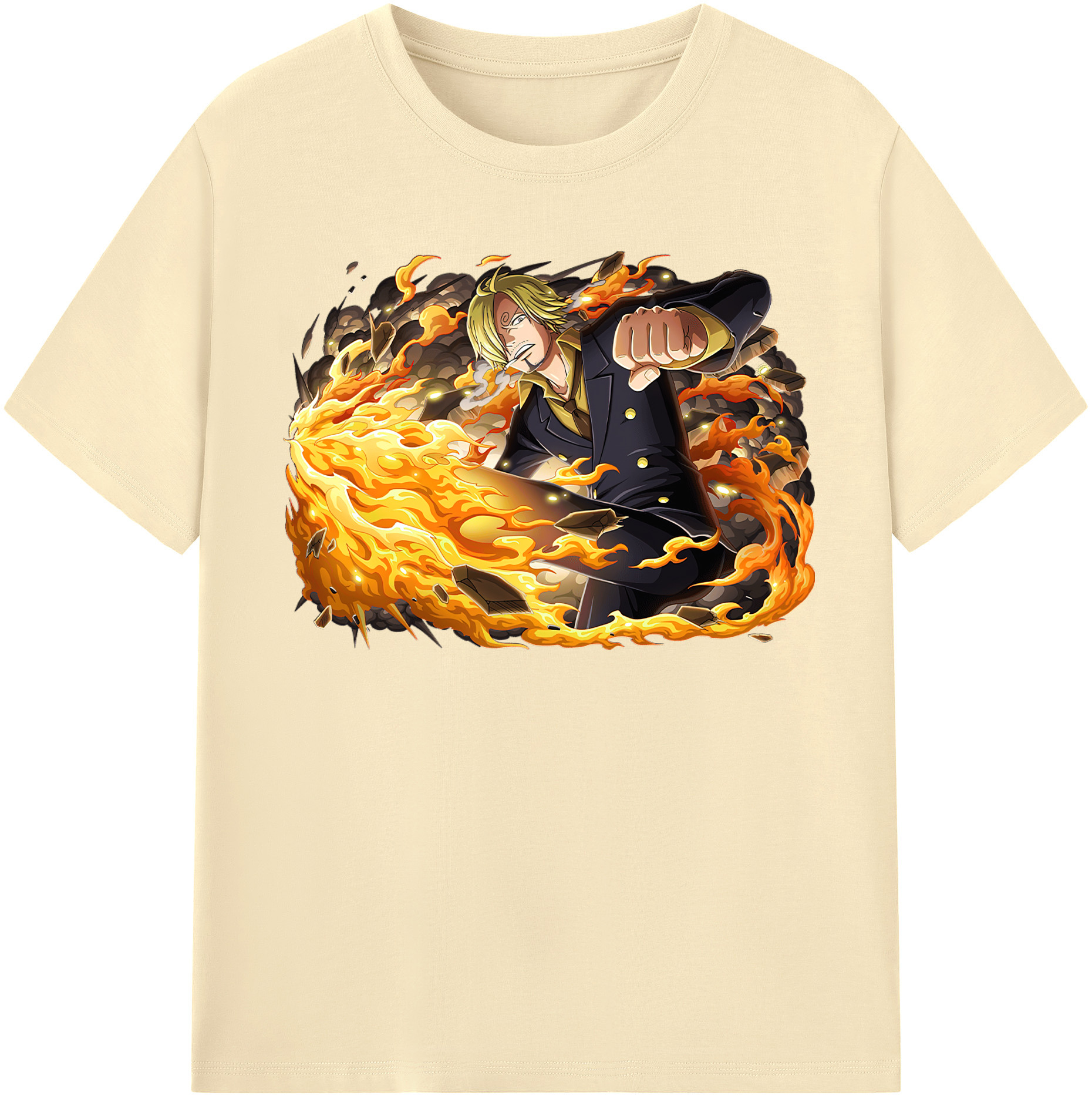 ワンピース サンジ ONE PIECE Sanji 綿100％半袖Tシャツ（フロントプリント）