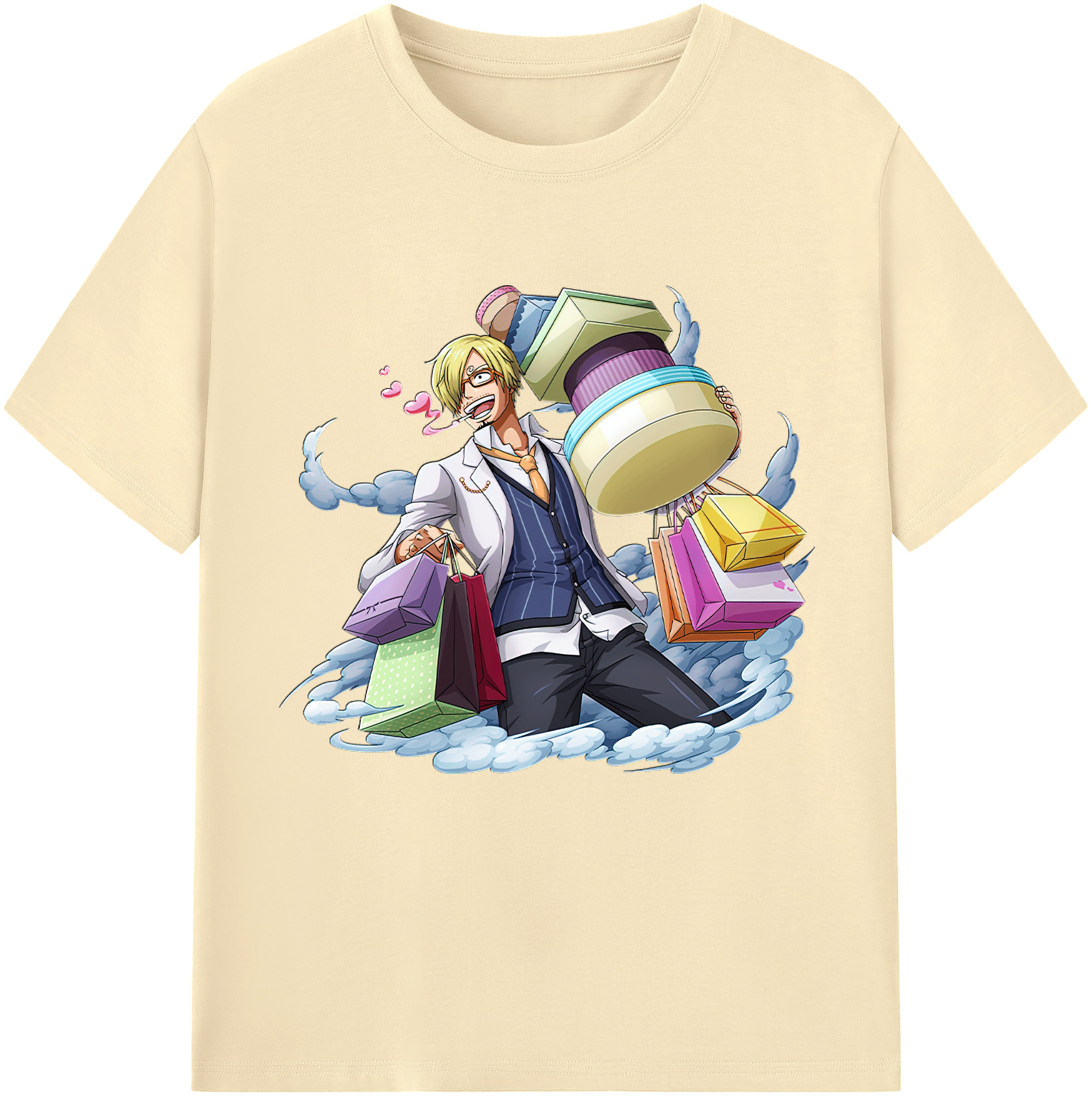 ワンピース サンジ ONE PIECE Sanji 綿100％半袖Tシャツ（フロントプリント）