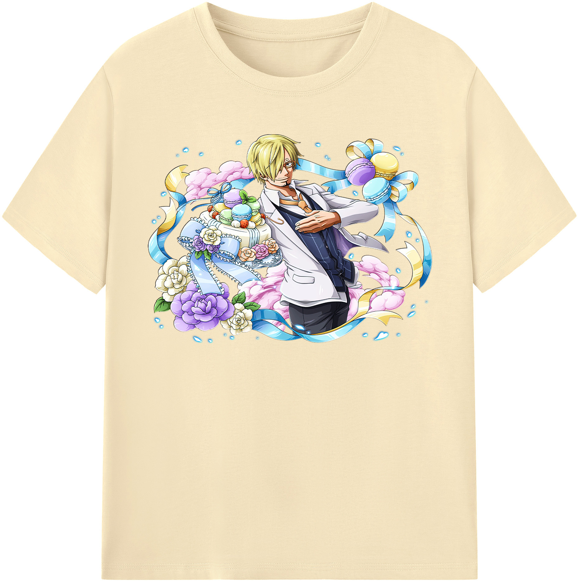 ワンピース サンジ ONE PIECE Sanji 綿100％半袖Tシャツ（フロントプリント）