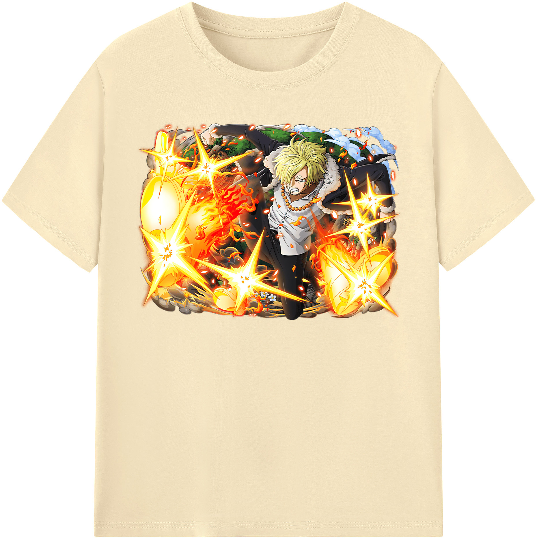 ワンピース サンジ ONE PIECE Sanji 綿100％半袖Tシャツ（フロントプリント）