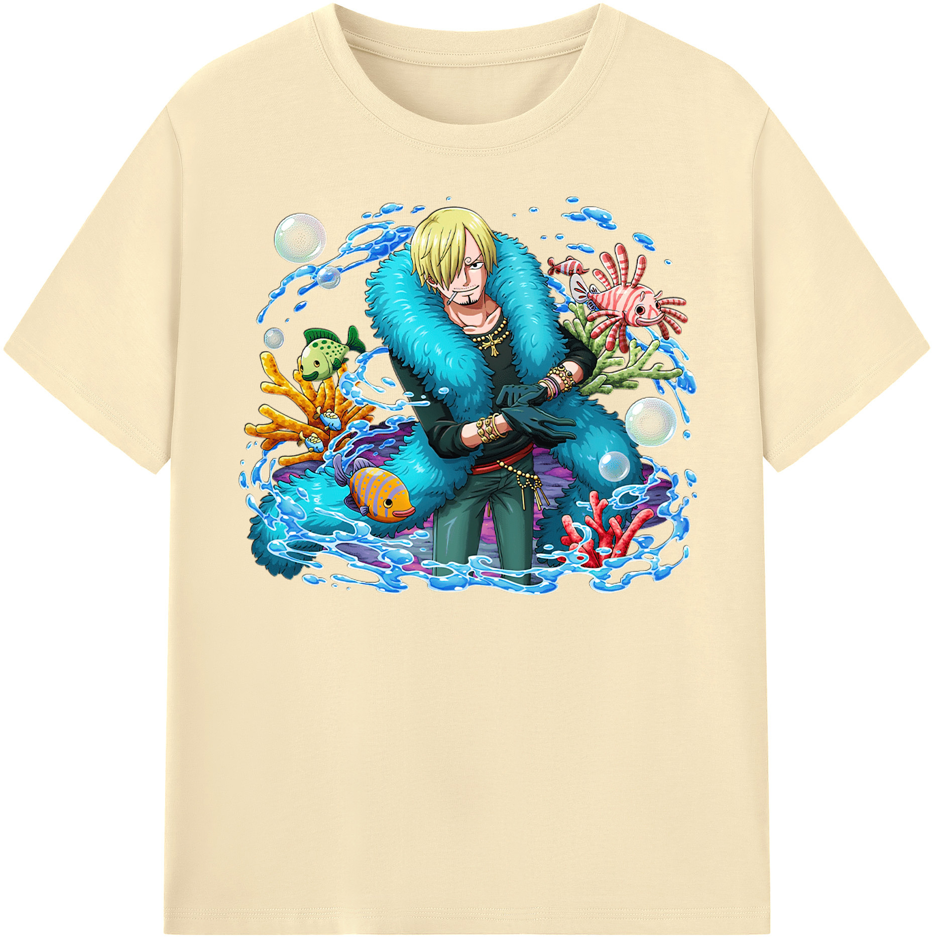 ワンピース サンジ ONE PIECE Sanji 綿100％半袖Tシャツ（フロントプリント）