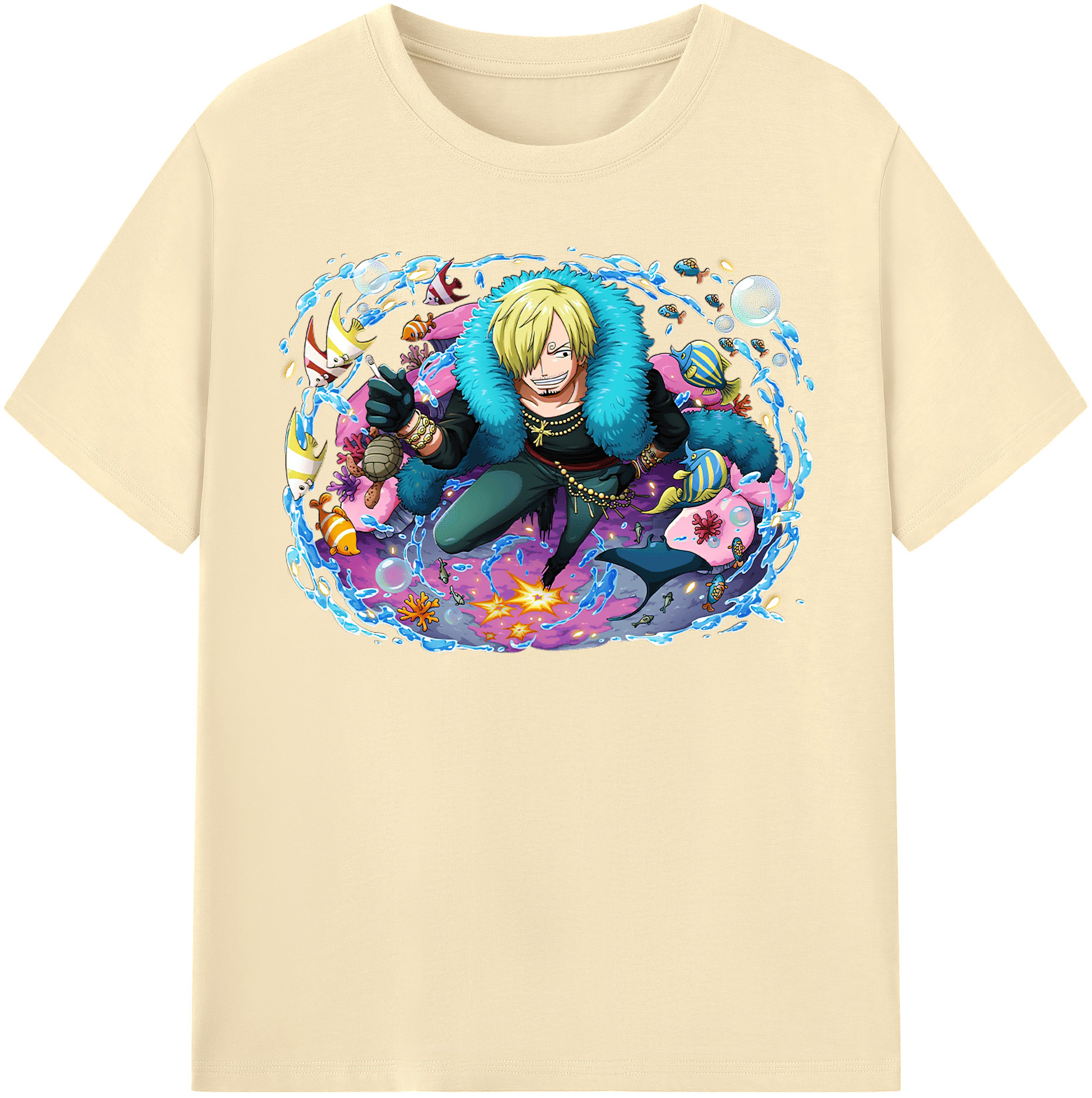 ワンピース サンジ ONE PIECE Sanji 綿100％半袖Tシャツ（フロントプリント）