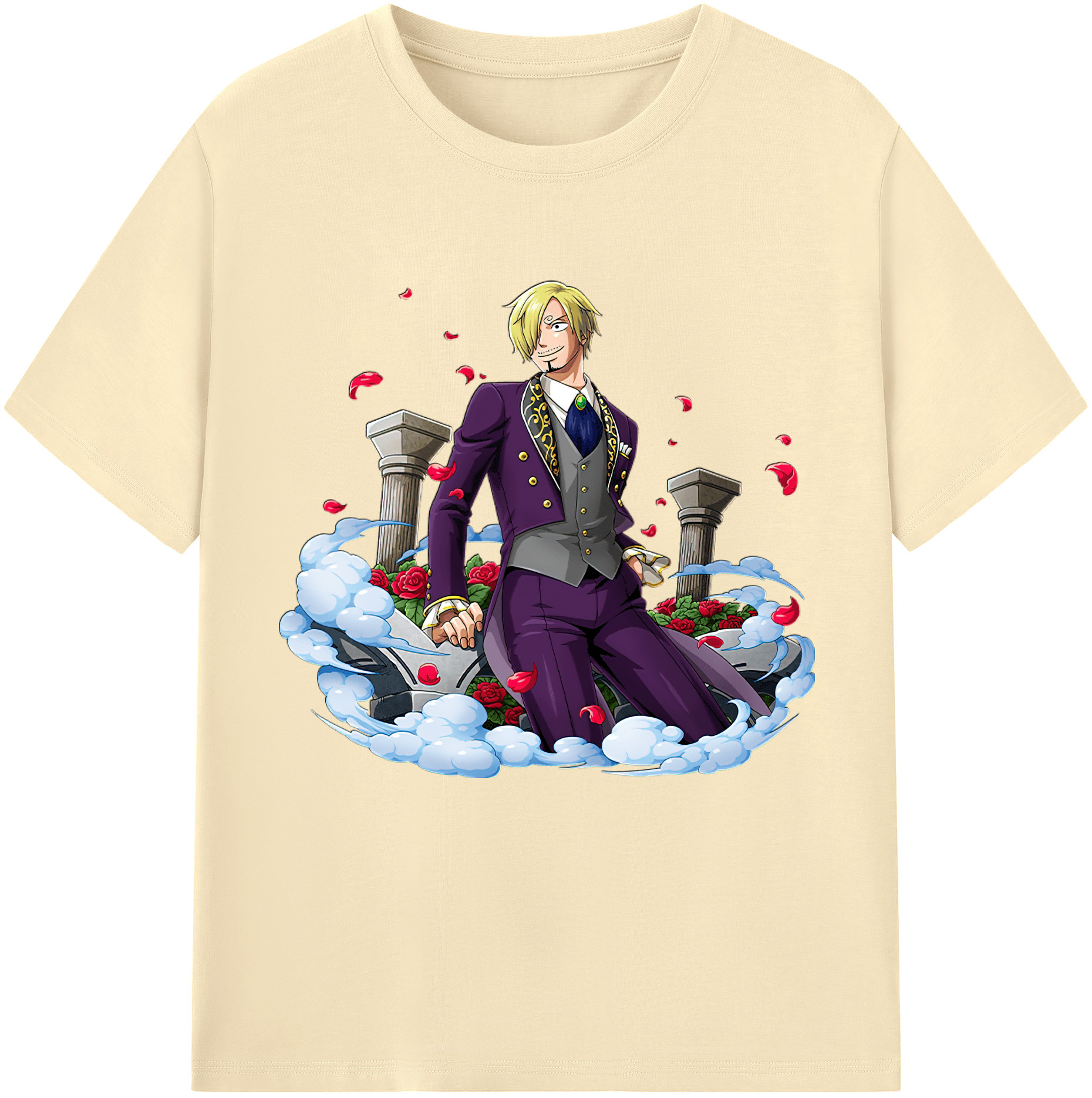 ワンピース サンジ ONE PIECE Sanji 綿100％半袖Tシャツ（フロントプリント）