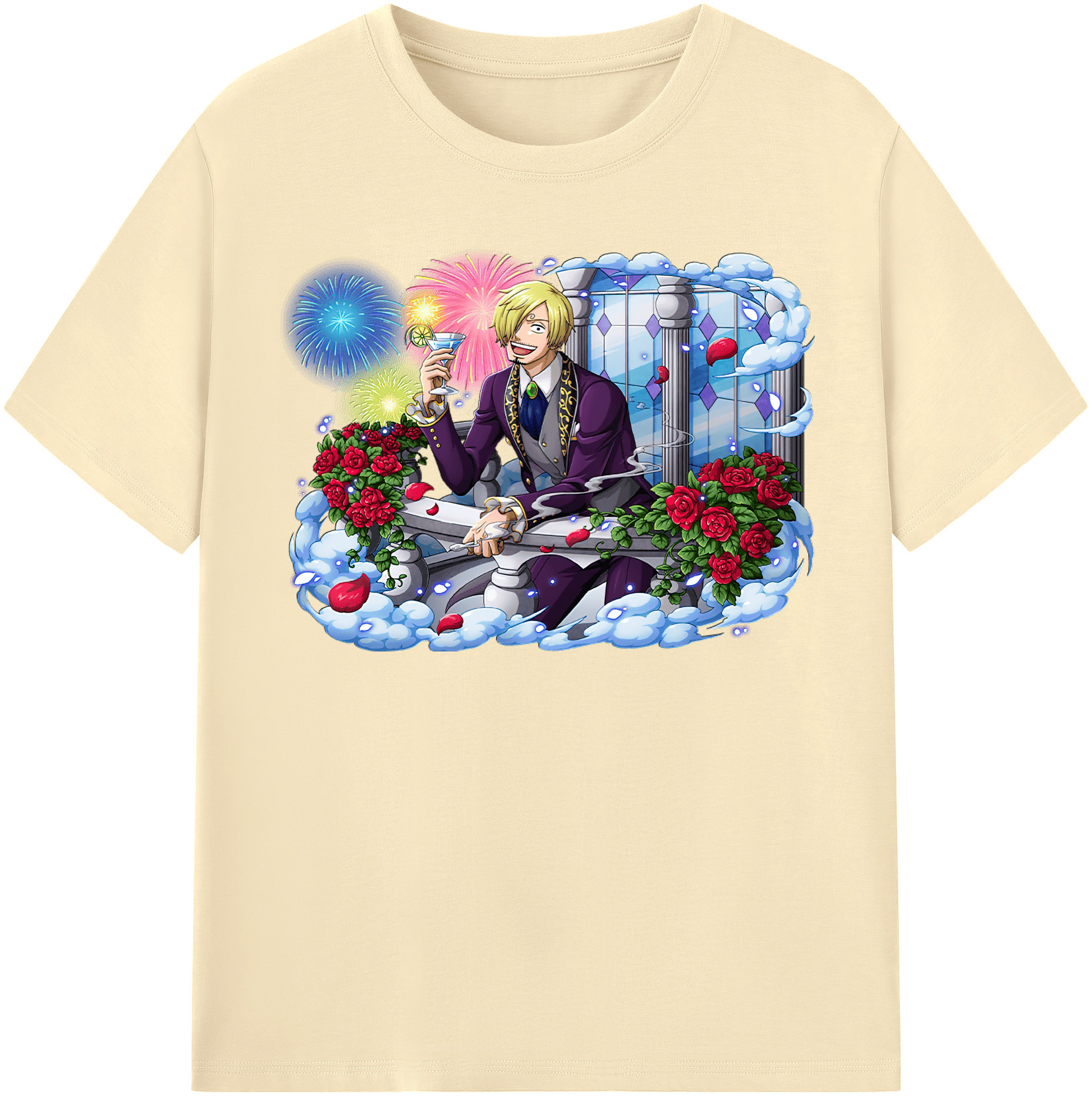 ワンピース サンジ ONE PIECE Sanji 綿100％半袖Tシャツ（フロントプリント）