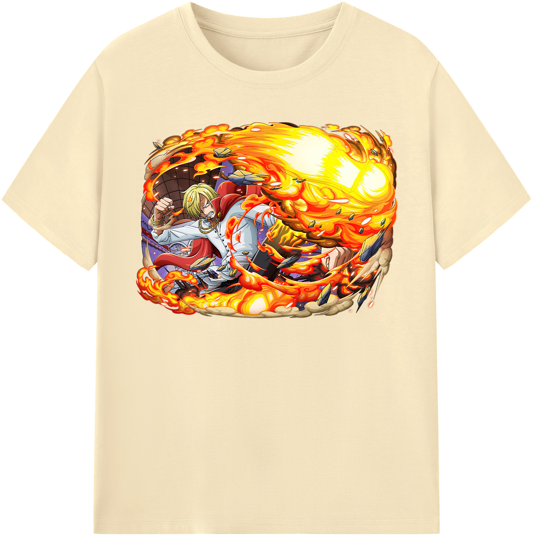 ワンピース サンジ ONE PIECE Sanji 綿100％半袖Tシャツ（フロントプリント）