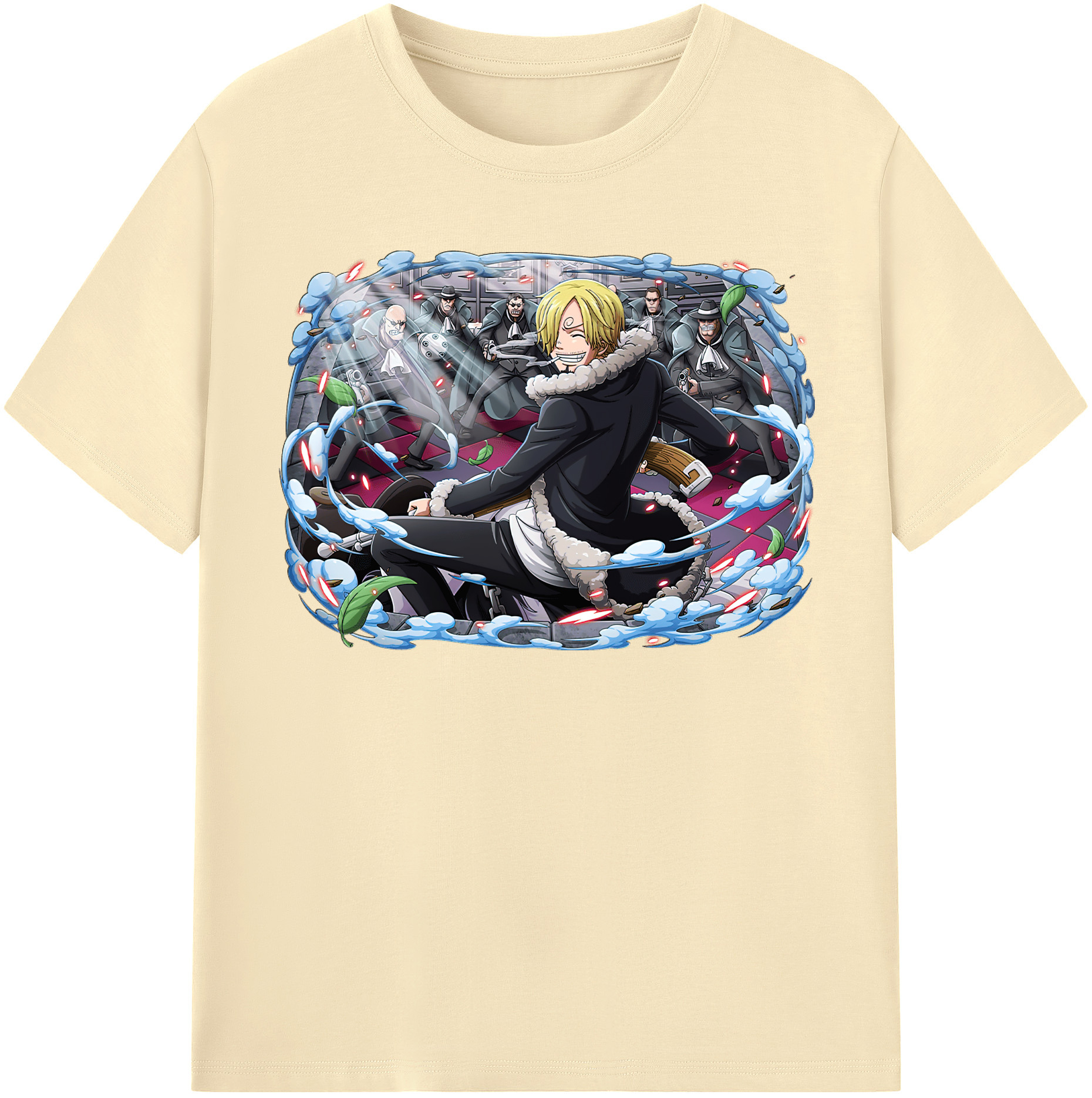 ワンピース サンジ ONE PIECE Sanji 綿100％半袖Tシャツ（フロントプリント）