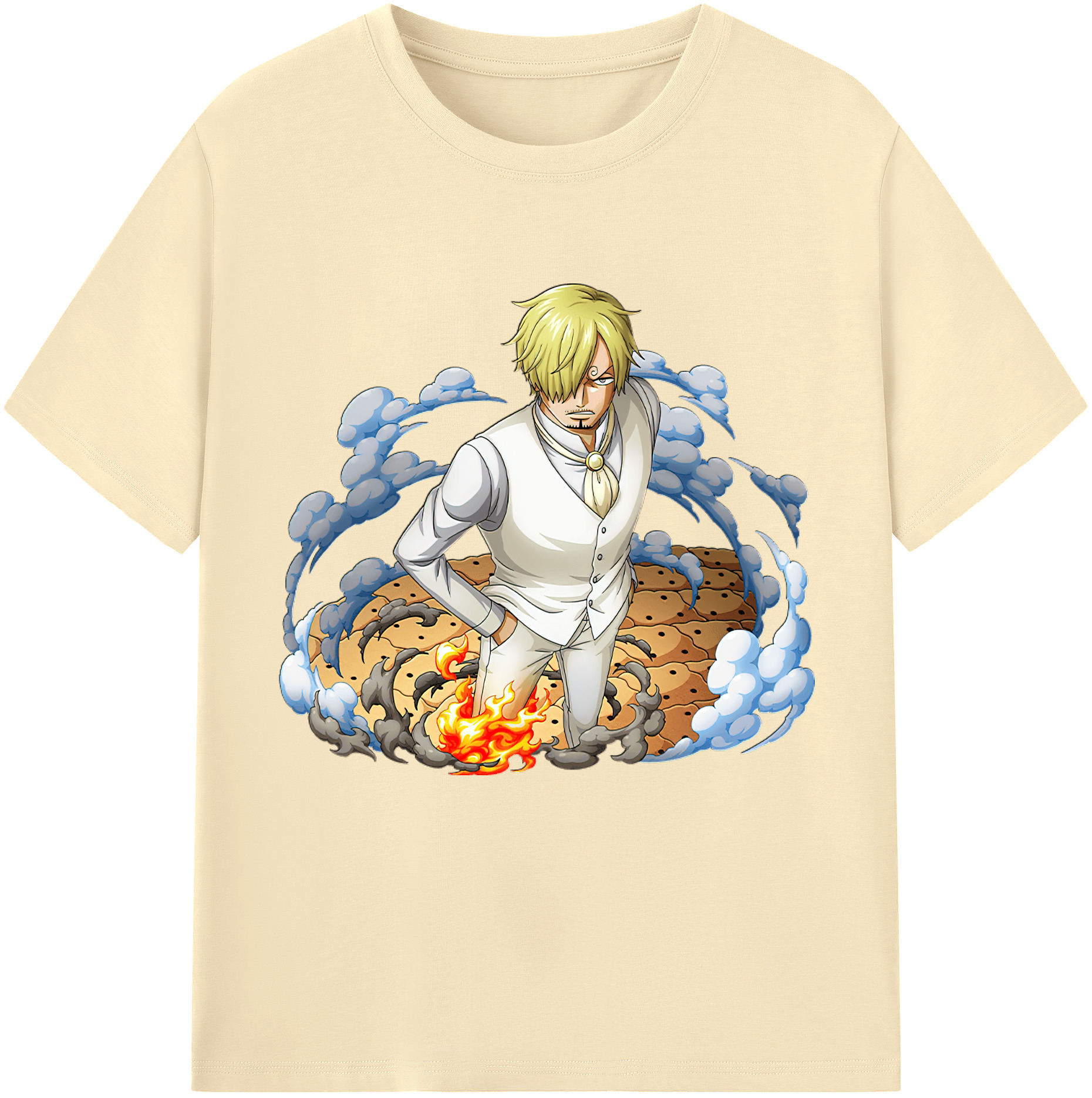 ワンピース サンジ ONE PIECE Sanji 綿100％半袖Tシャツ（フロントプリント）