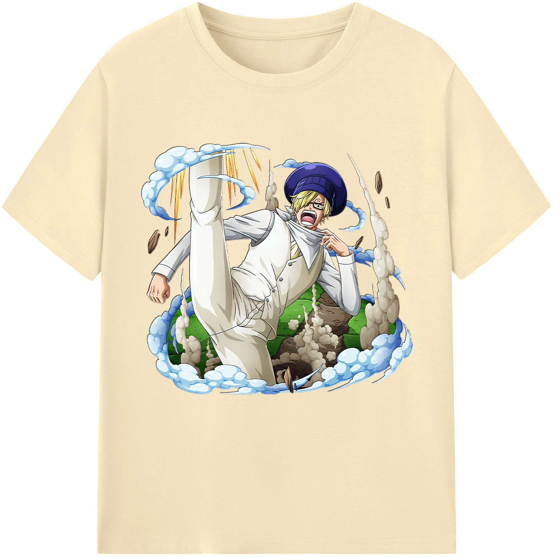 ワンピース サンジ ONE PIECE Sanji 綿100％半袖Tシャツ（フロントプリント）
