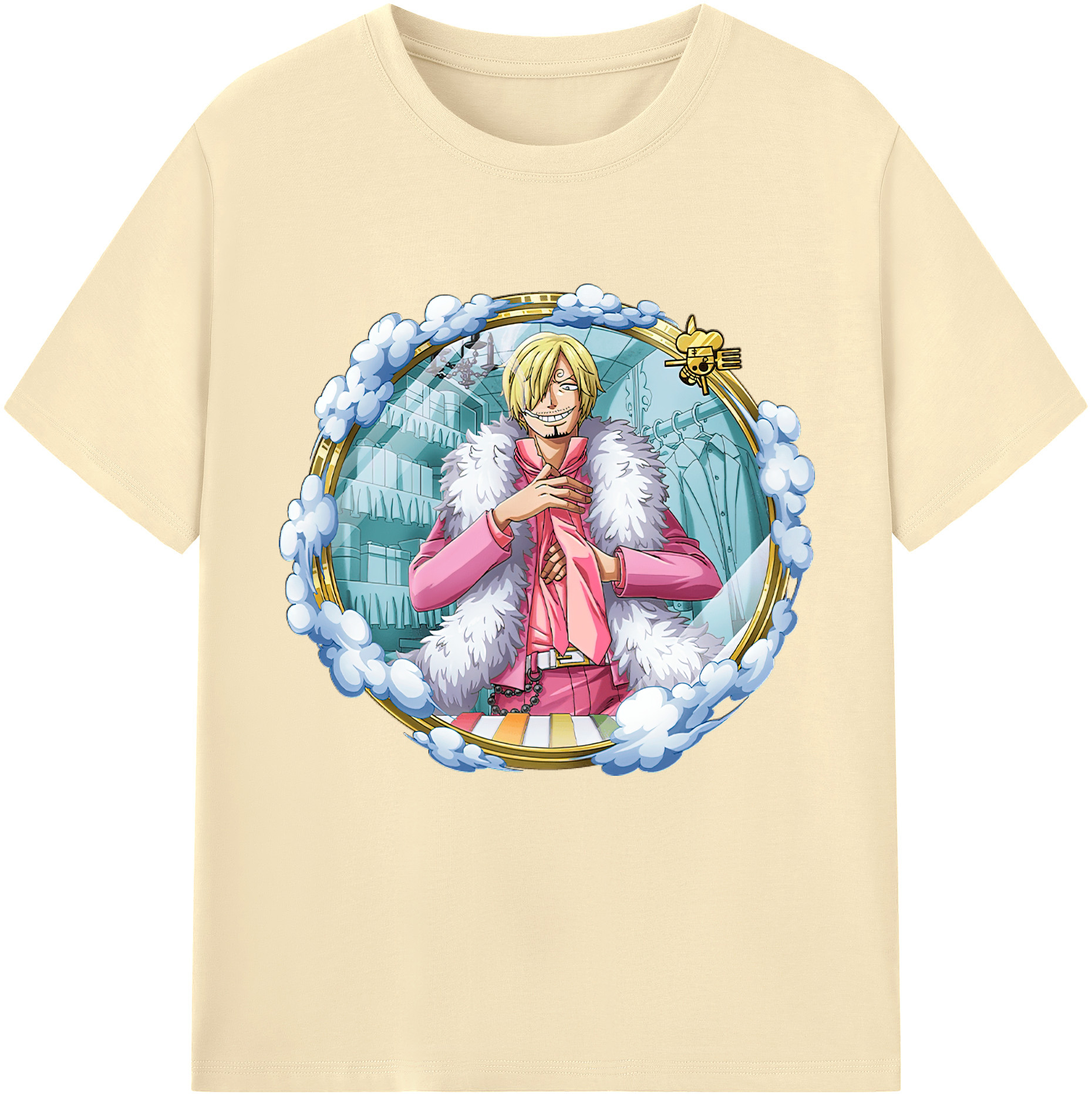ワンピース サンジ ONE PIECE Sanji 綿100％半袖Tシャツ（フロントプリント）