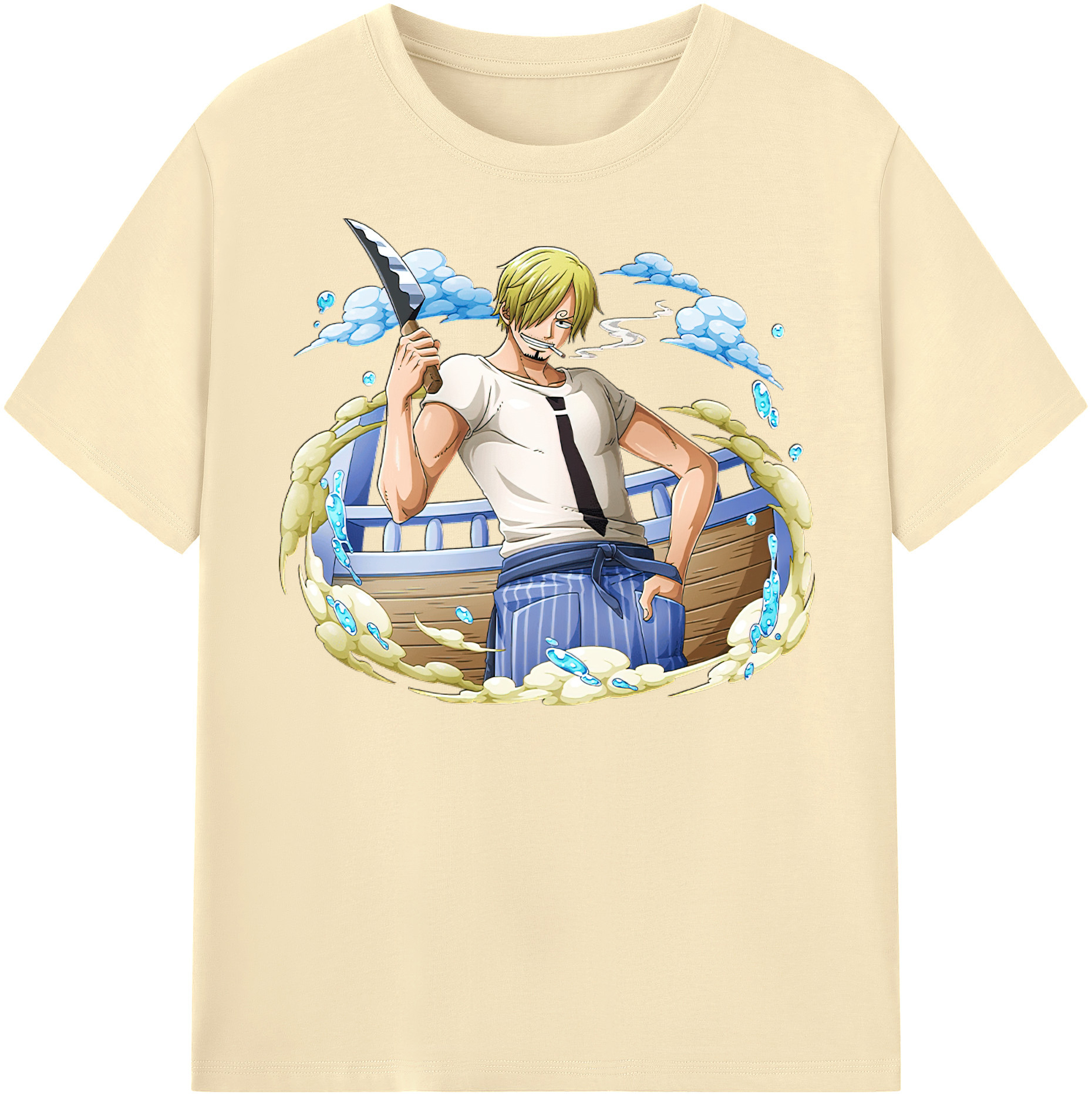 ワンピース サンジ ONE PIECE Sanji 綿100％半袖Tシャツ（フロントプリント）