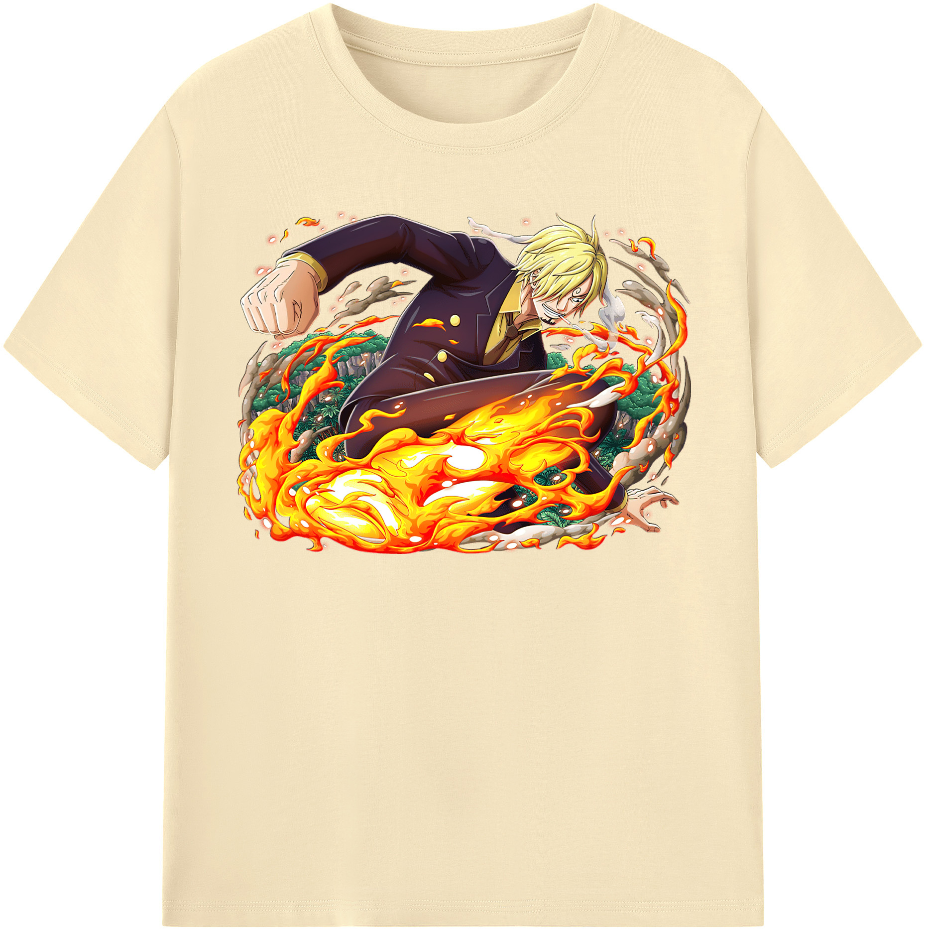 ワンピース サンジ ONE PIECE Sanji 綿100％半袖Tシャツ（フロントプリント）
