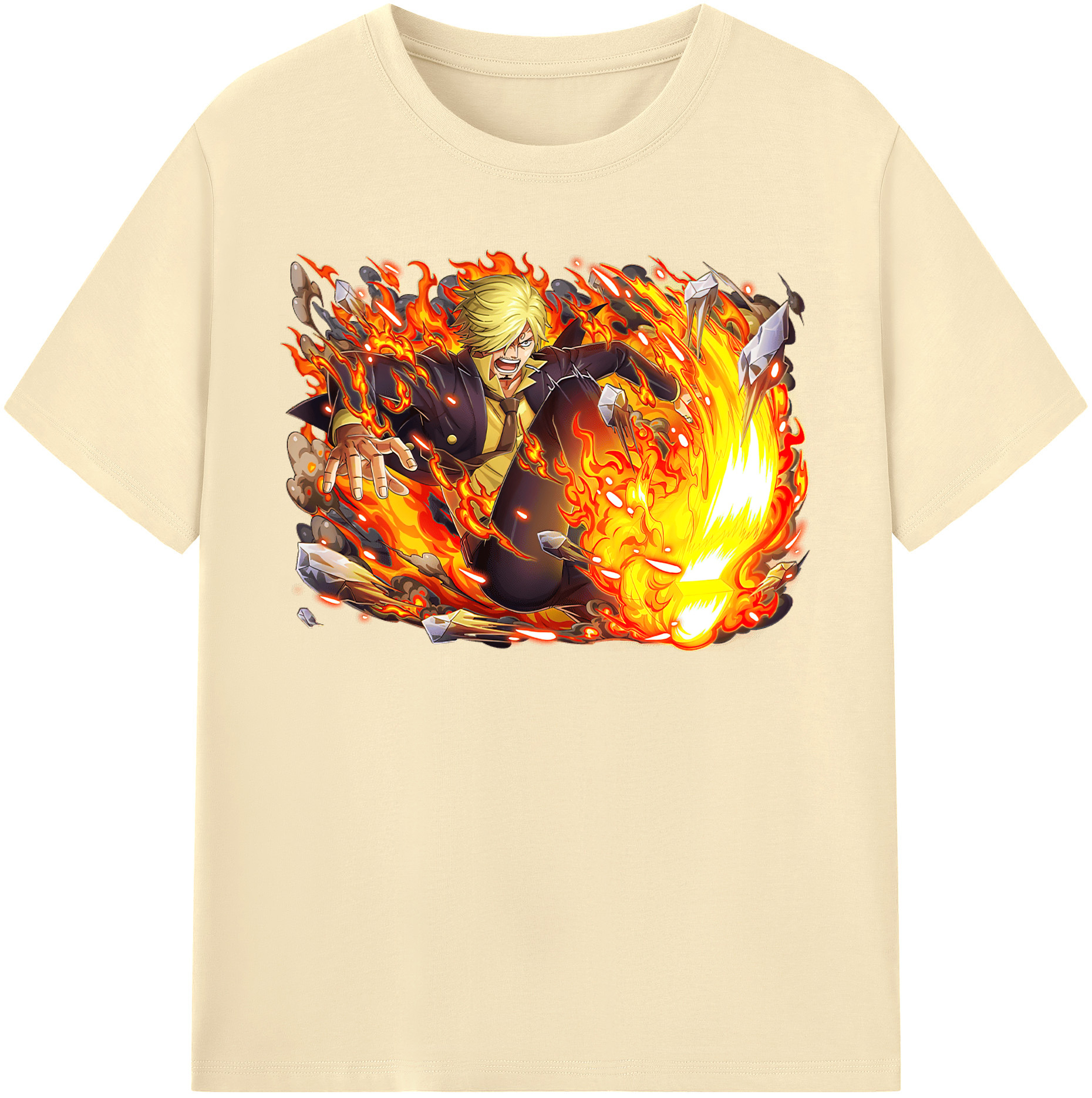 ワンピース サンジ ONE PIECE Sanji 綿100％半袖Tシャツ（フロントプリント）