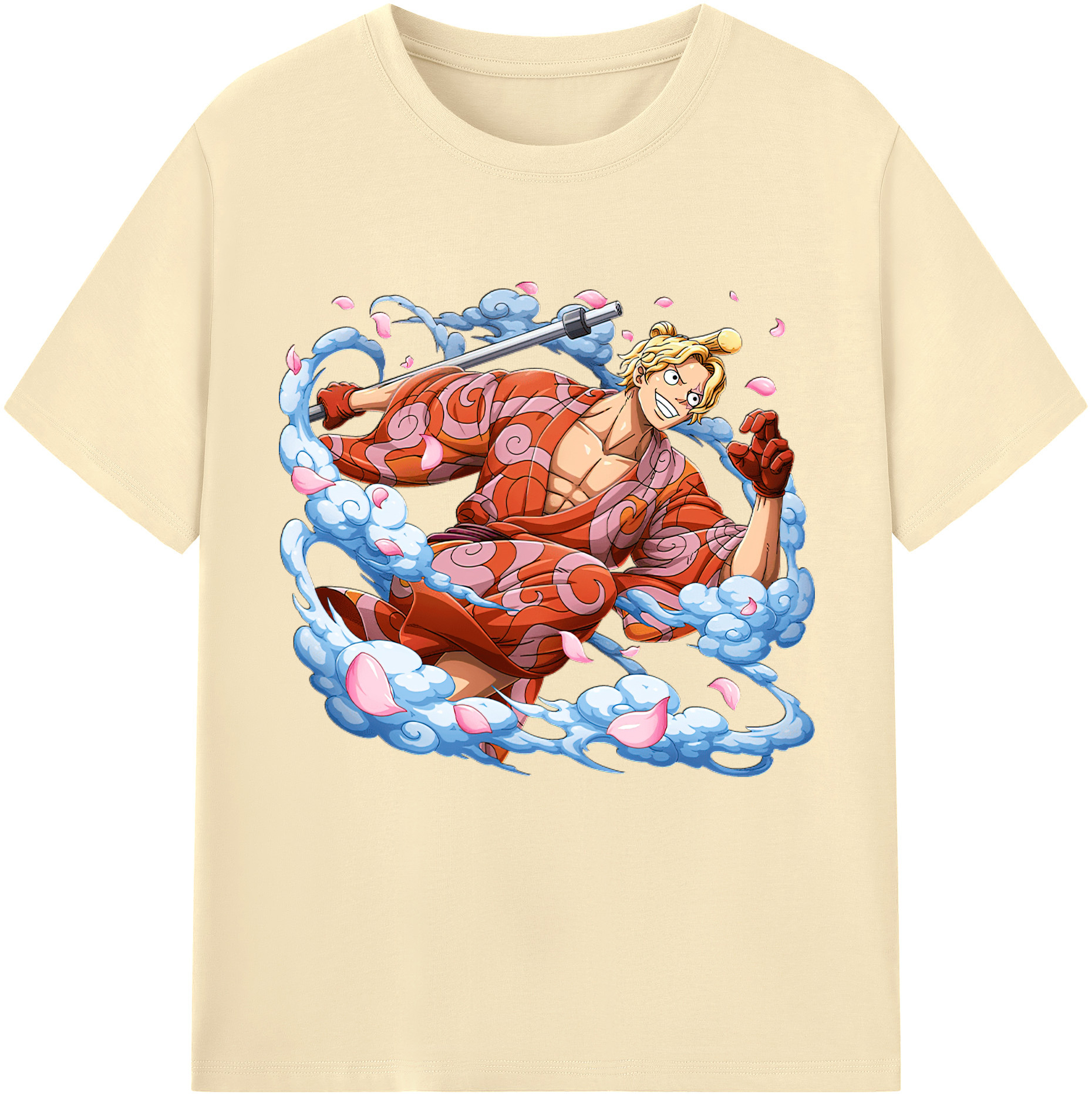 ワンピース サンジ ONE PIECE Sanji 綿100％半袖Tシャツ（フロントプリント）