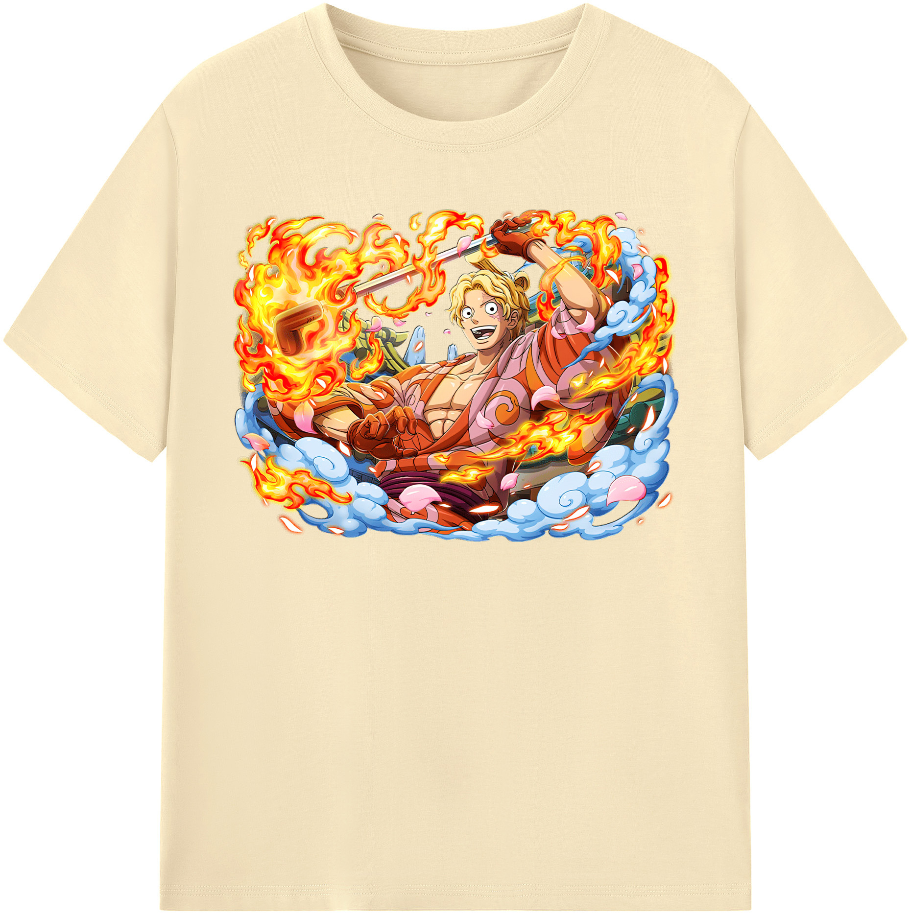 ワンピース サンジ ONE PIECE Sanji 綿100％半袖Tシャツ（フロントプリント）