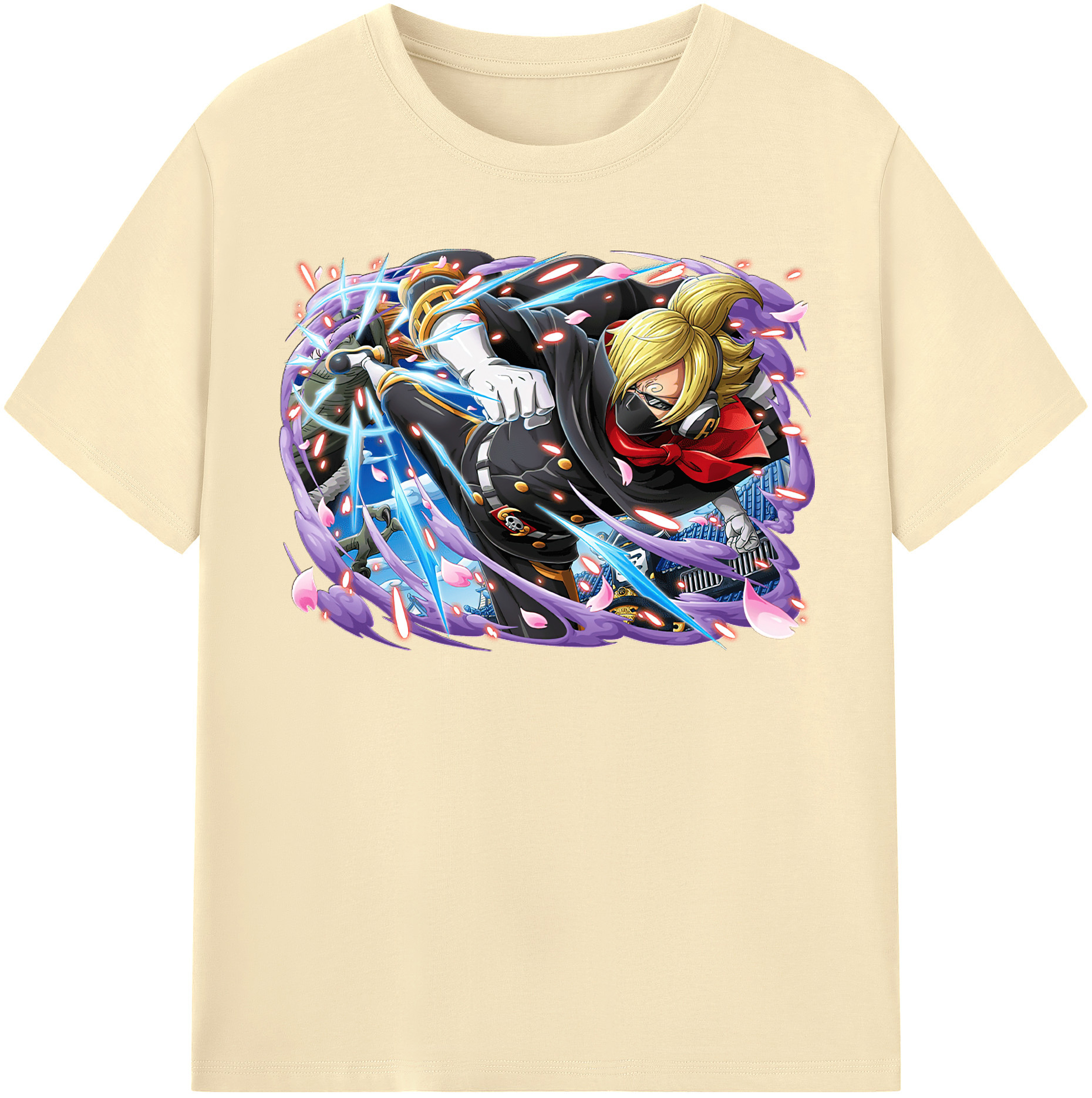 ワンピース サンジ ONE PIECE Sanji 綿100％半袖Tシャツ（フロントプリント）