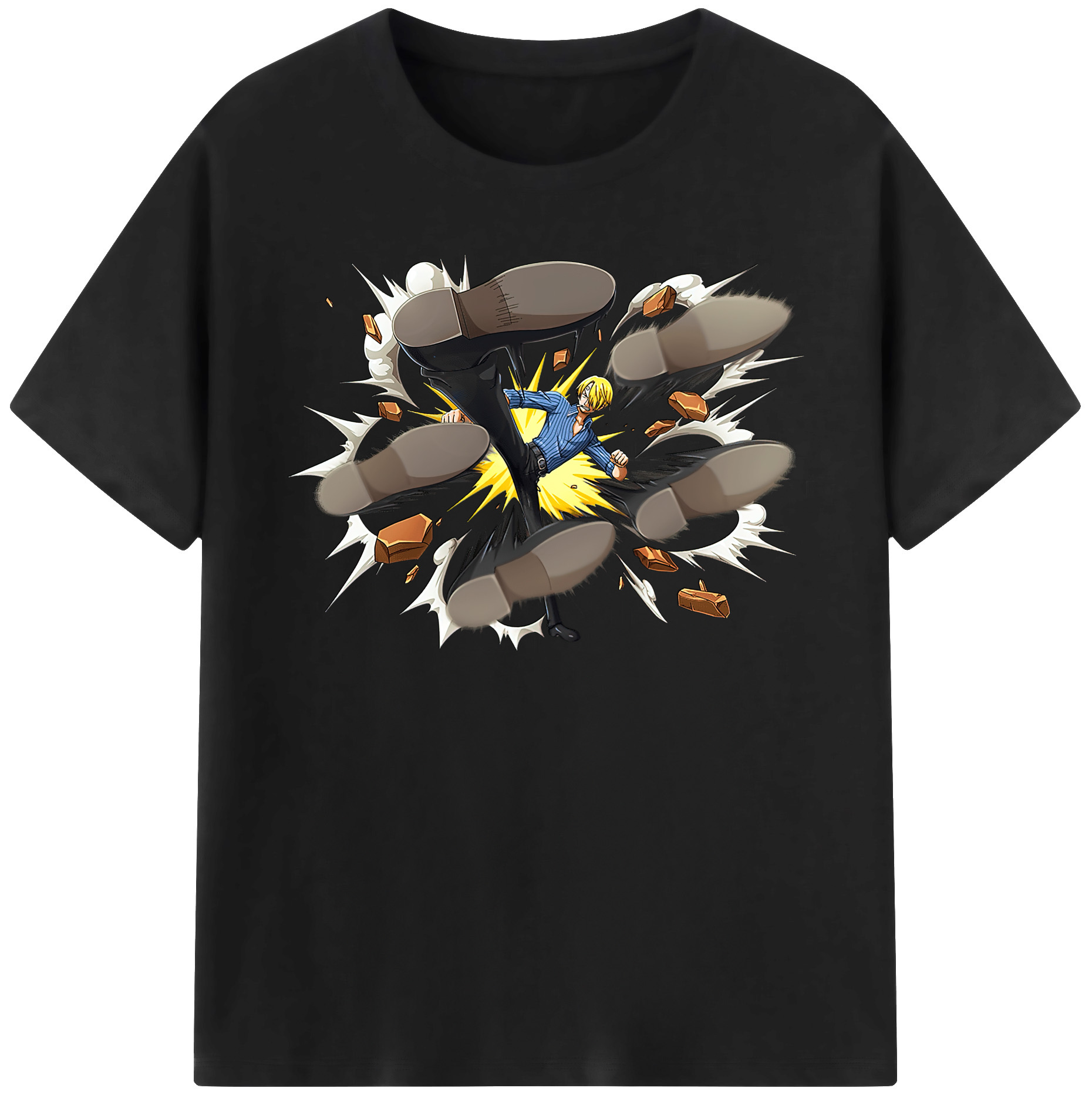 ワンピース サンジ ONE PIECE Sanji 綿100％半袖Tシャツ（フロントプリント）