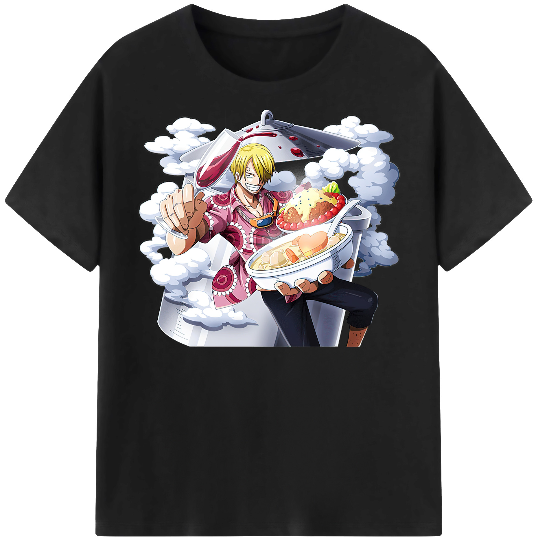 ワンピース サンジ ONE PIECE Sanji 綿100％半袖Tシャツ（フロントプリント）