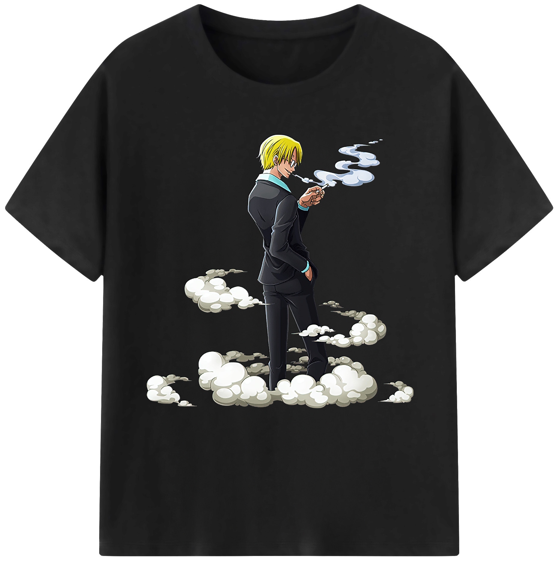 （画像用） ワンピース サンジ ONE PIECE Sanji 綿100％半袖Tシャツ（フロントプリント）