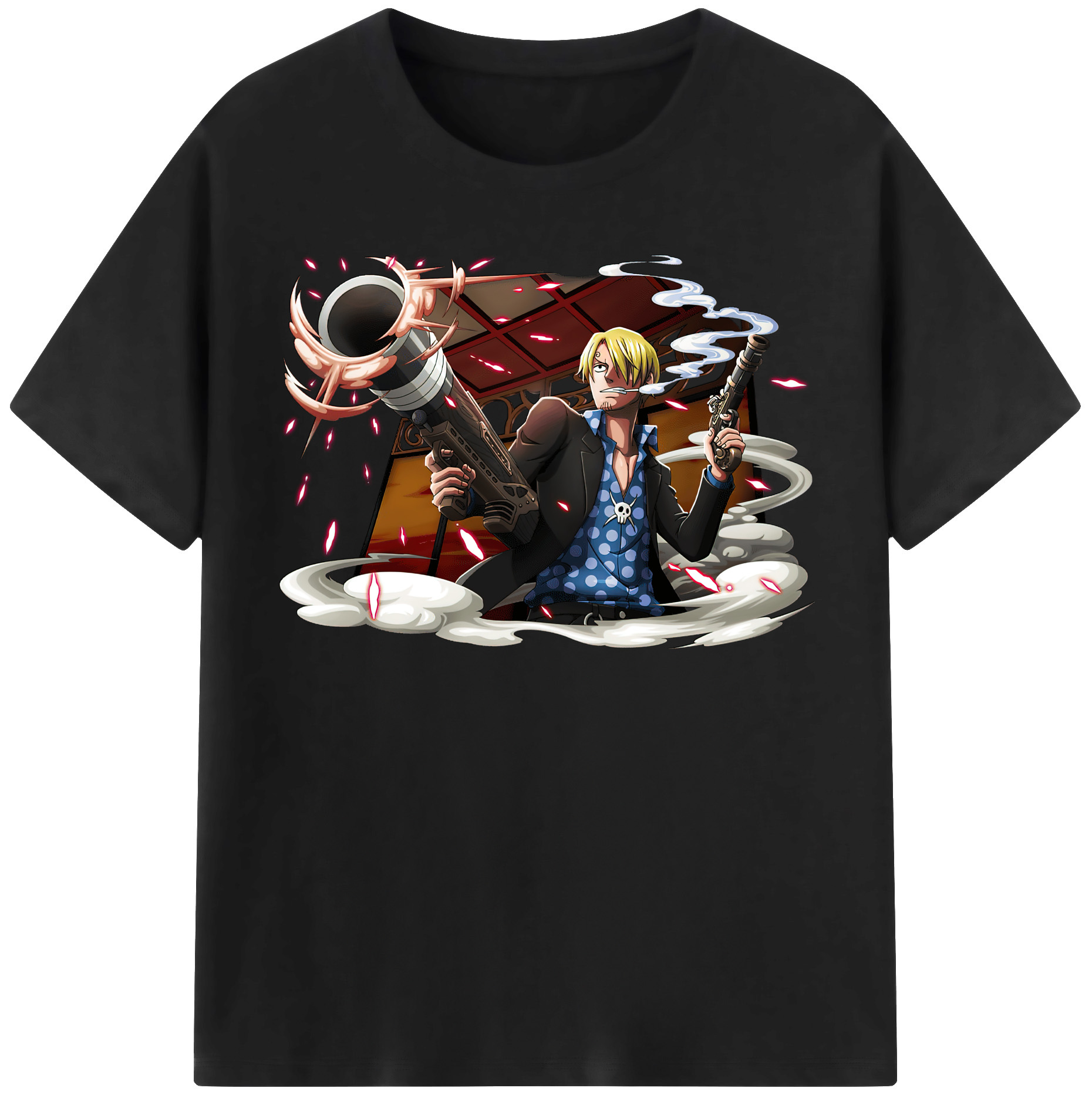 ワンピース サンジ ONE PIECE Sanji 綿100％半袖Tシャツ（フロントプリント）