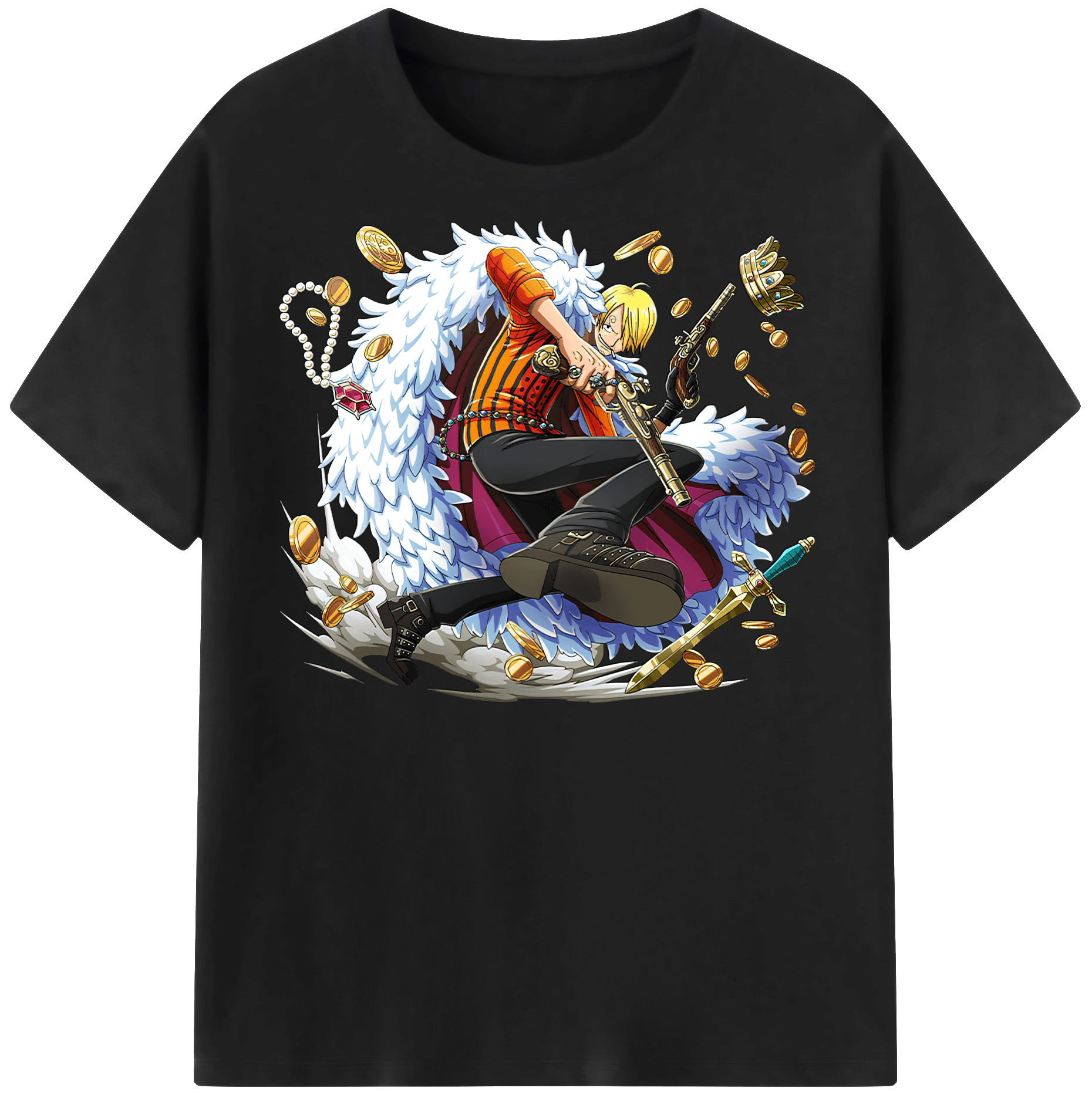 ワンピース サンジ ONE PIECE Sanji 綿100％半袖Tシャツ（フロントプリント）