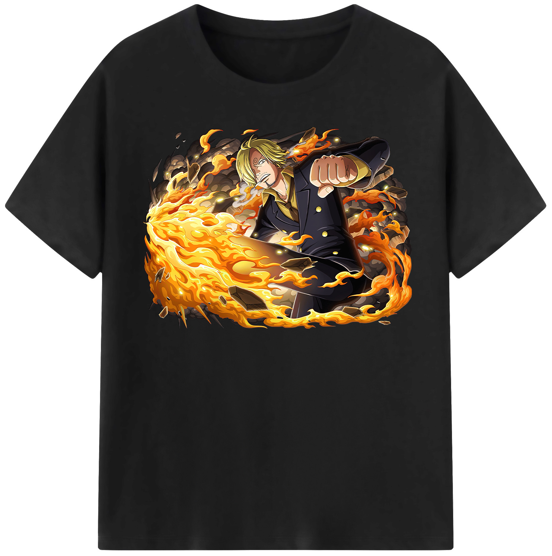 ワンピース サンジ ONE PIECE Sanji 綿100％半袖Tシャツ（フロントプリント）