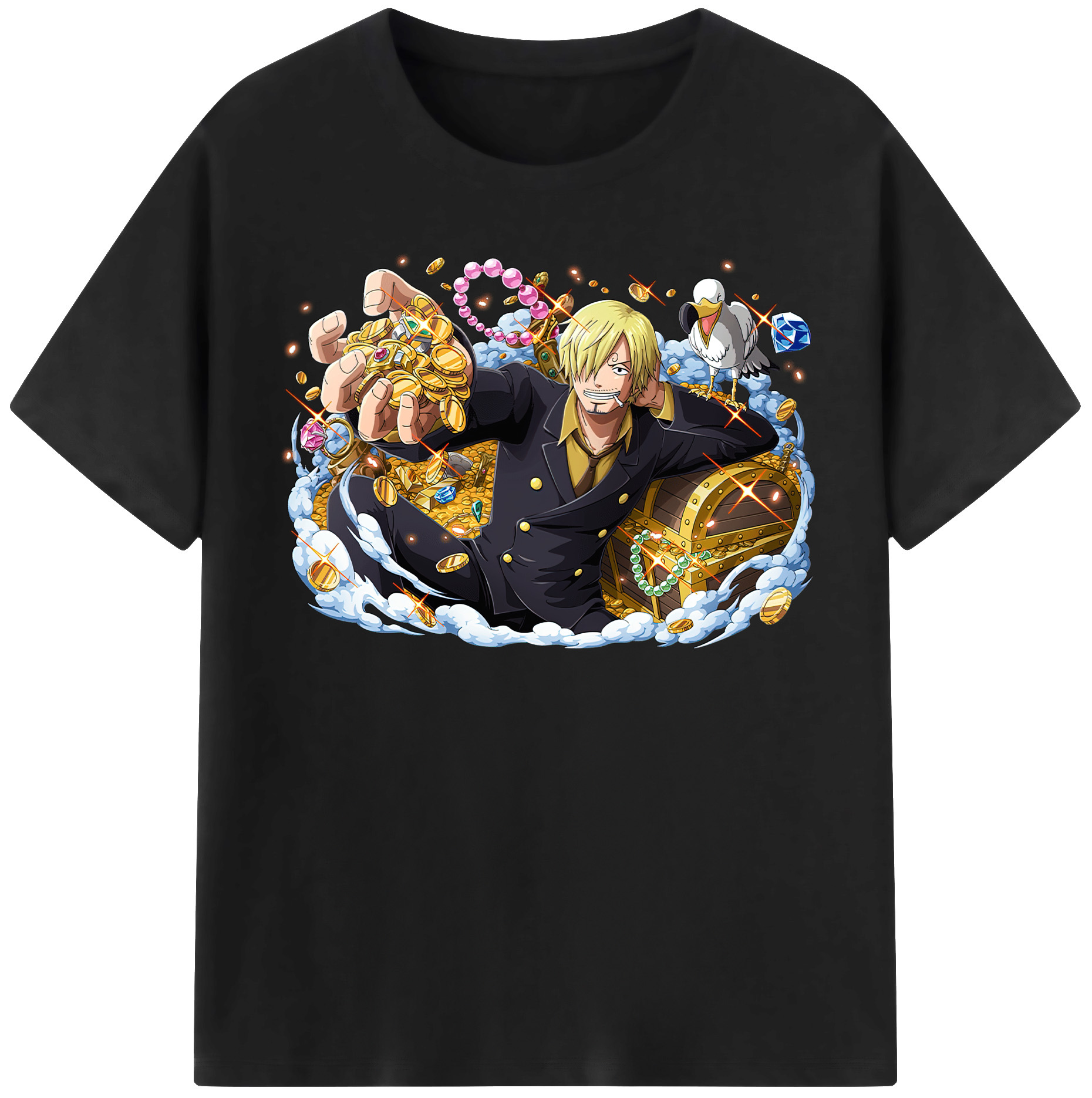 ワンピース サンジ ONE PIECE Sanji 綿100％半袖Tシャツ（フロントプリント）