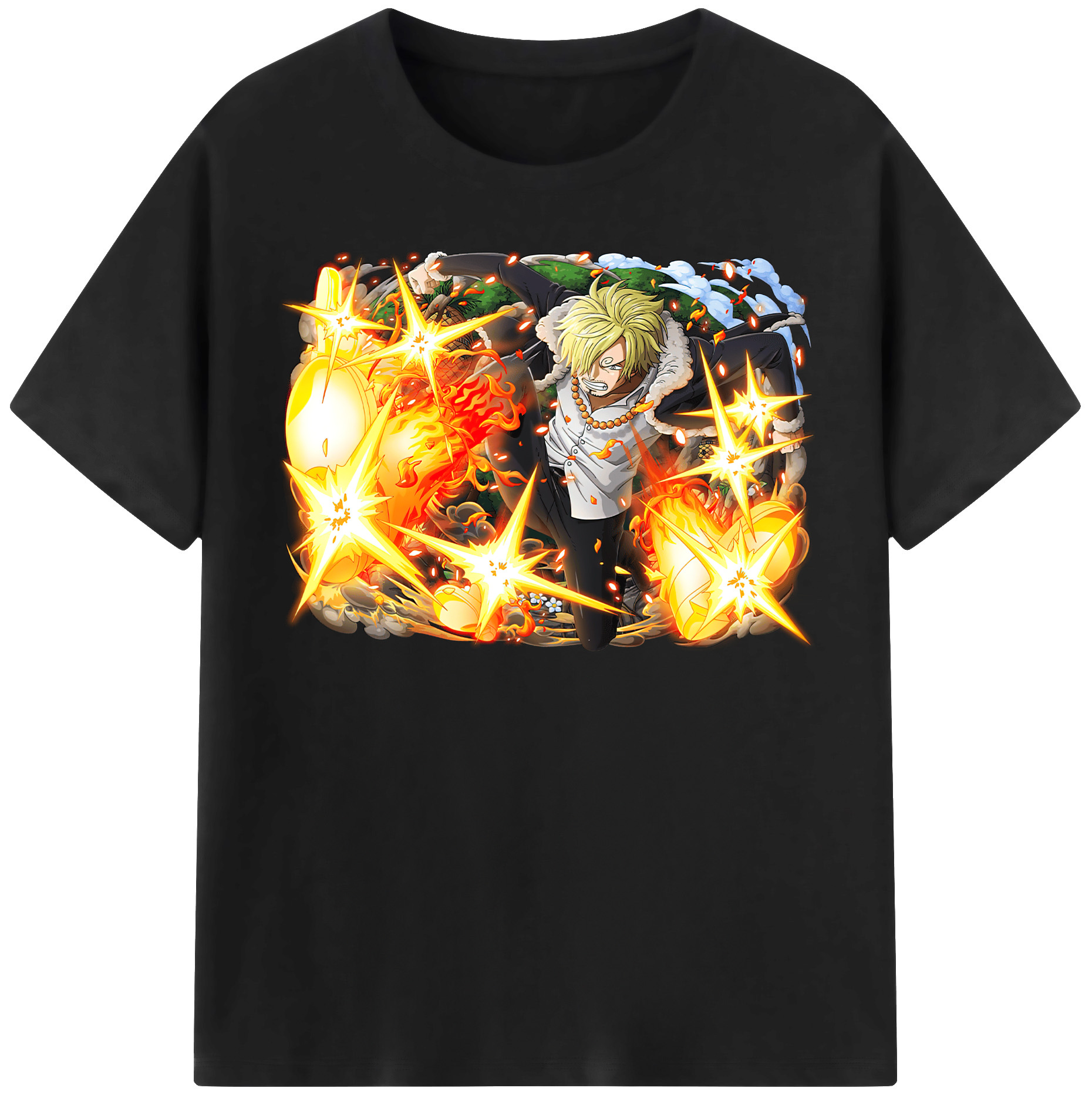 ワンピース サンジ ONE PIECE Sanji 綿100％半袖Tシャツ（フロントプリント）