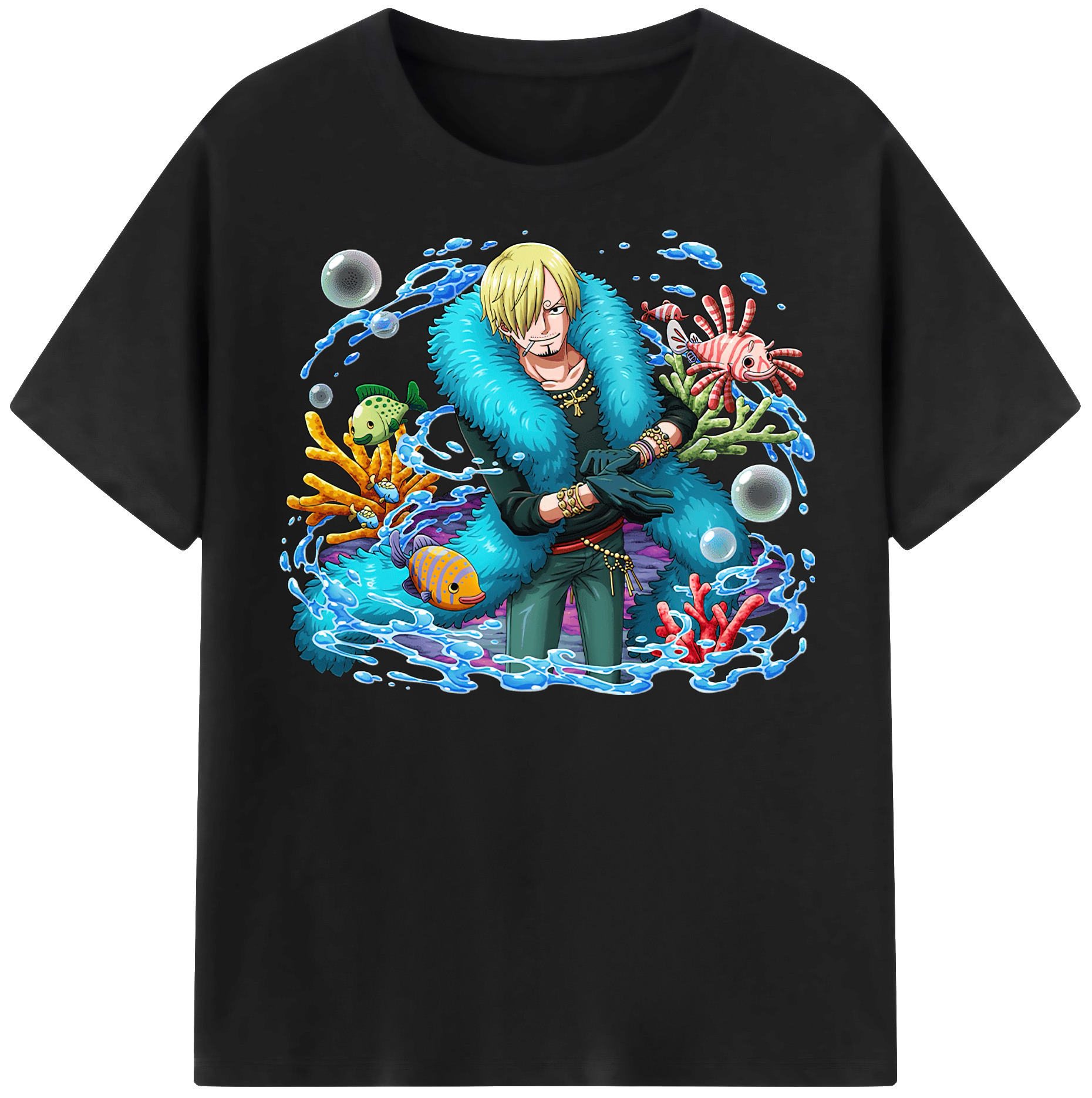 ワンピース サンジ ONE PIECE Sanji 綿100％半袖Tシャツ（フロントプリント）