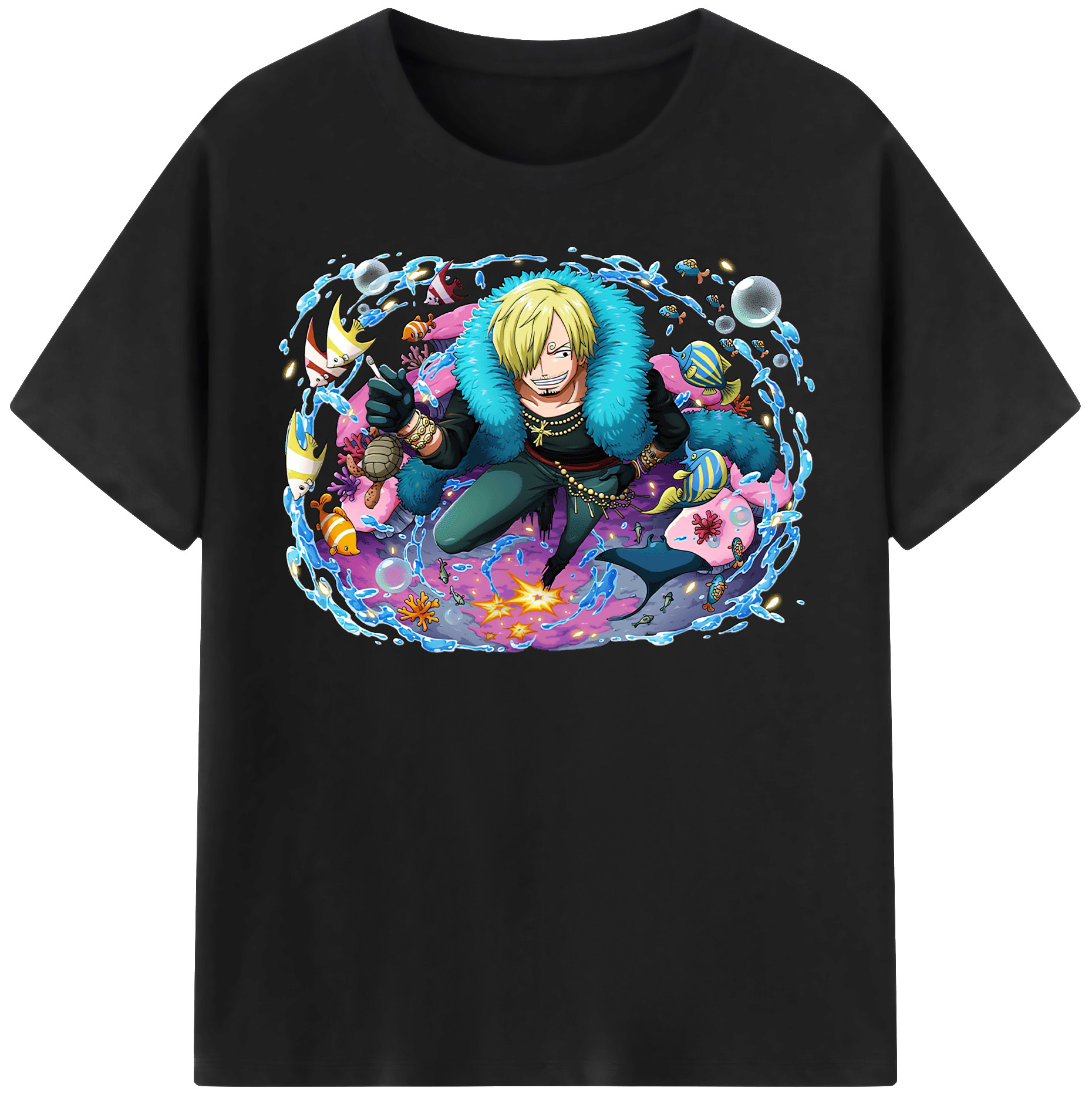 ワンピース サンジ ONE PIECE Sanji 綿100％半袖Tシャツ（フロントプリント）