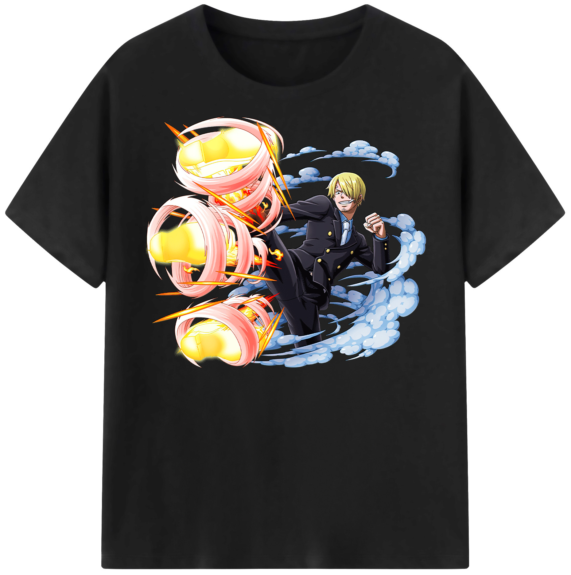 ワンピース サンジ ONE PIECE Sanji 綿100％半袖Tシャツ（フロントプリント）