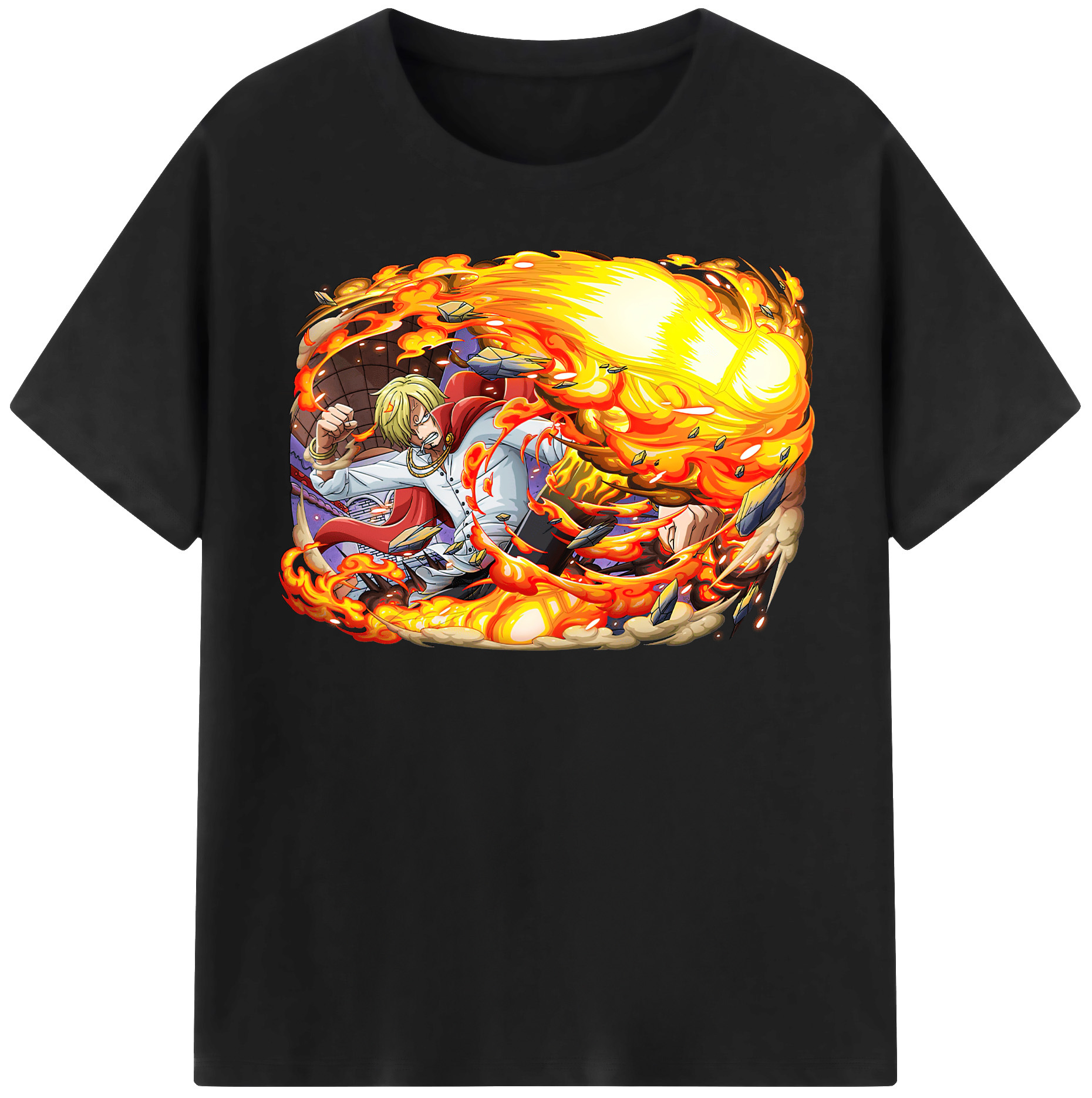ワンピース サンジ ONE PIECE Sanji 綿100％半袖Tシャツ（フロントプリント）