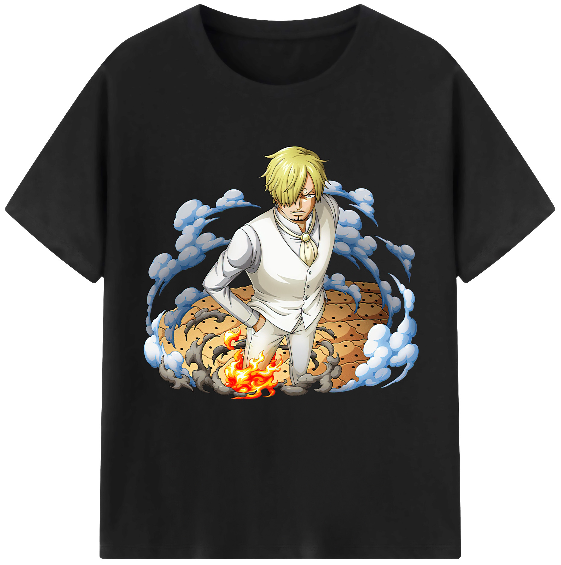 ワンピース サンジ ONE PIECE Sanji 綿100％半袖Tシャツ（フロントプリント）