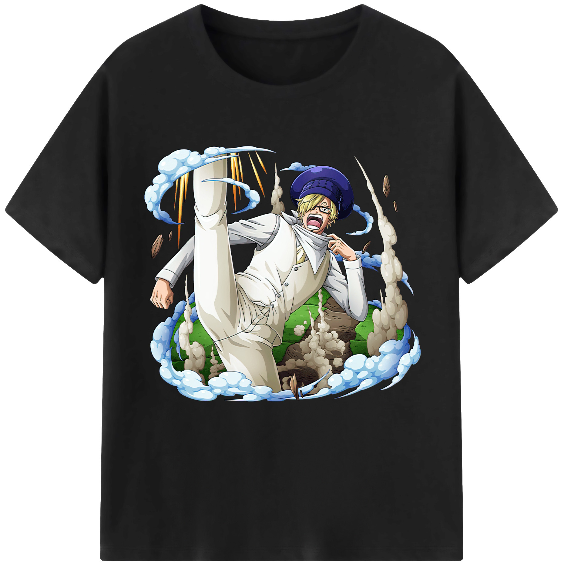 ワンピース サンジ ONE PIECE Sanji 綿100％半袖Tシャツ（フロントプリント）