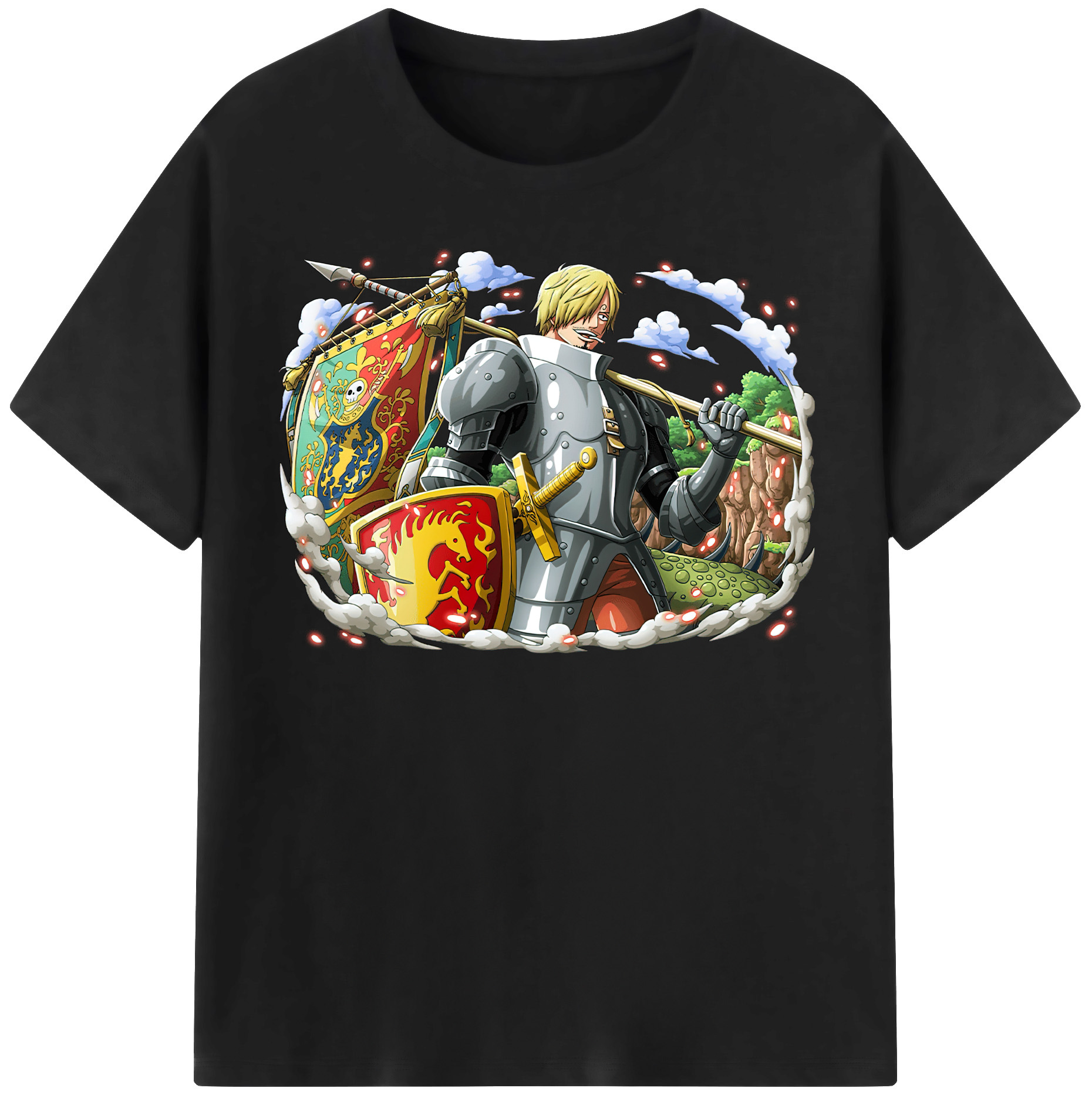 ワンピース サンジ ONE PIECE Sanji 綿100％半袖Tシャツ（フロントプリント）