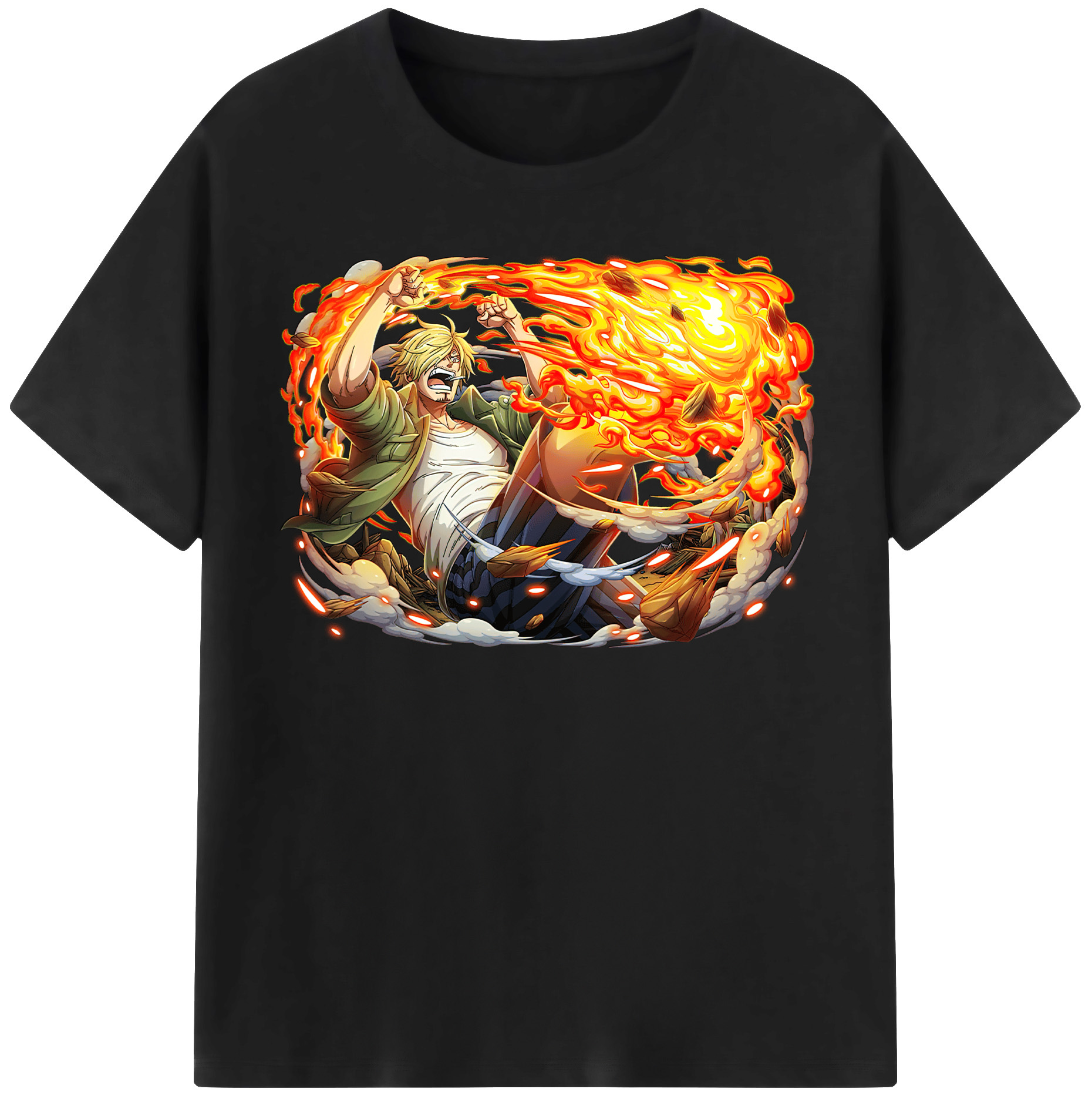 ワンピース サンジ ONE PIECE Sanji 綿100％半袖Tシャツ（フロントプリント）