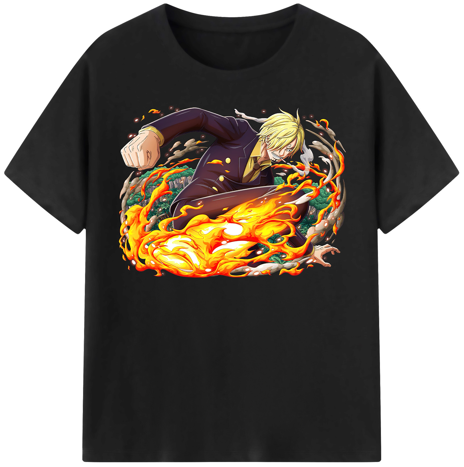 ワンピース サンジ ONE PIECE Sanji 綿100％半袖Tシャツ（フロントプリント）