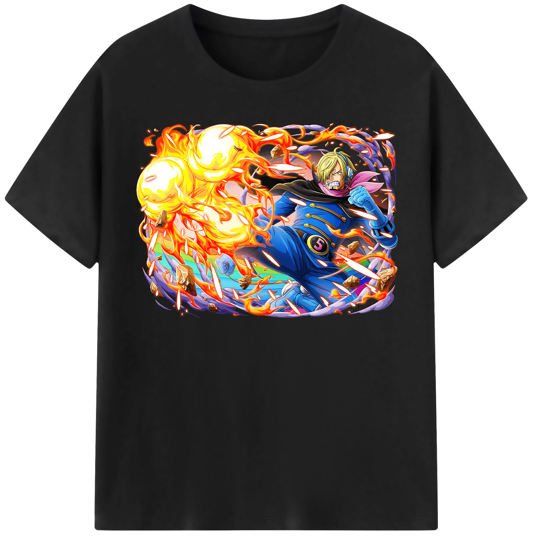 ワンピース サンジ ONE PIECE Sanji 綿100％半袖Tシャツ（フロントプリント）