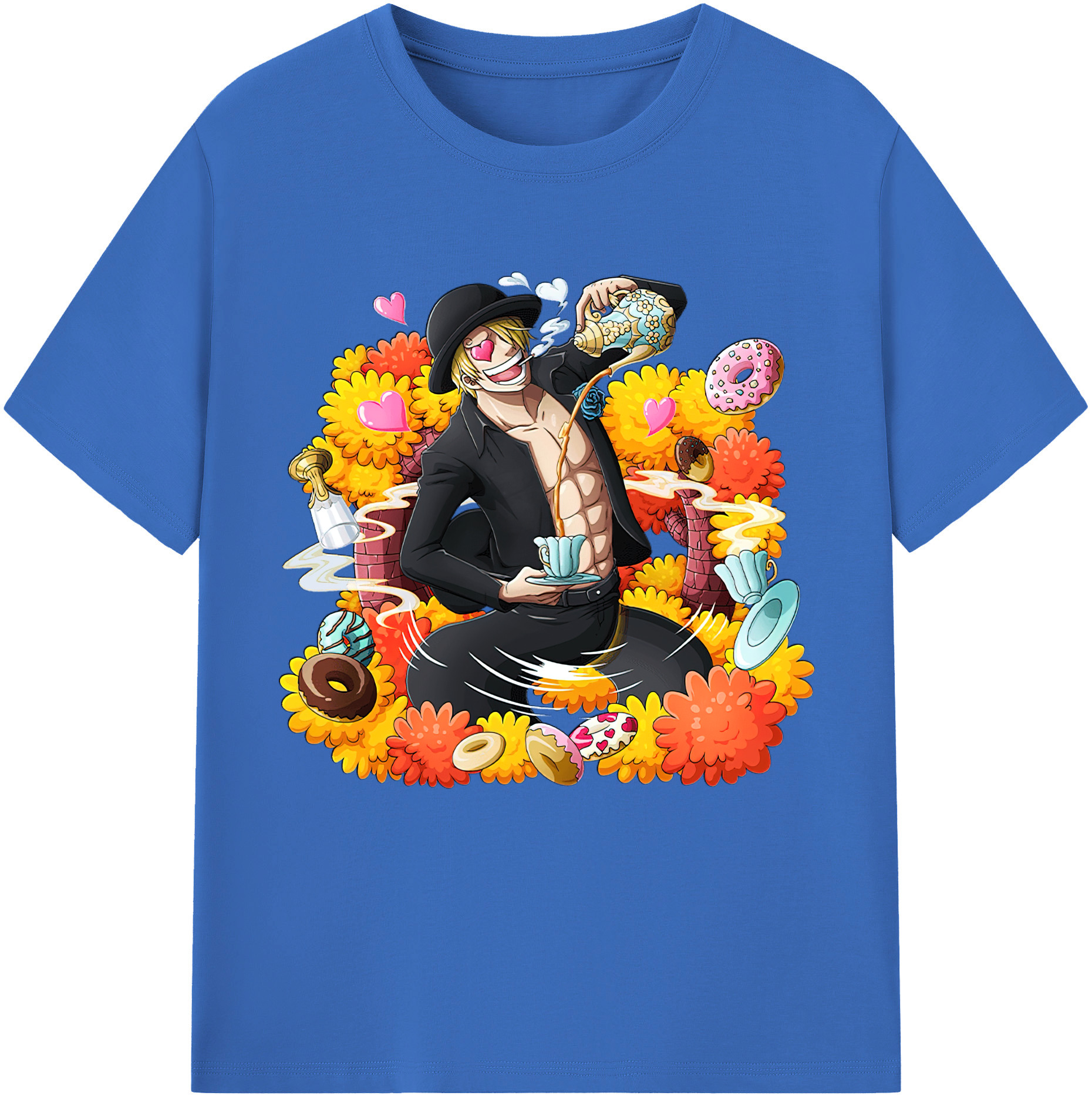 ワンピース サンジ ONE PIECE Sanji 綿100％半袖Tシャツ（フロントプリント）