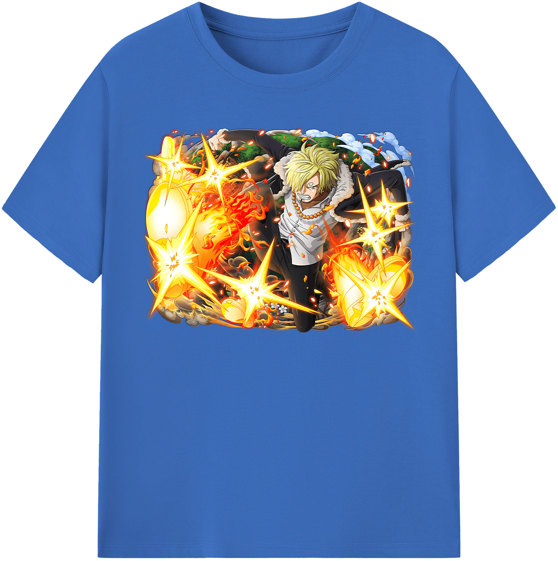 ワンピース サンジ ONE PIECE Sanji 綿100％半袖Tシャツ（フロントプリント）