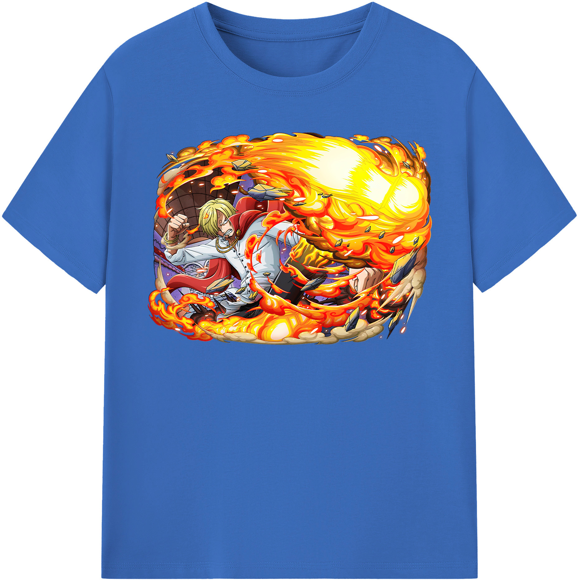 ワンピース サンジ ONE PIECE Sanji 綿100％半袖Tシャツ（フロントプリント）
