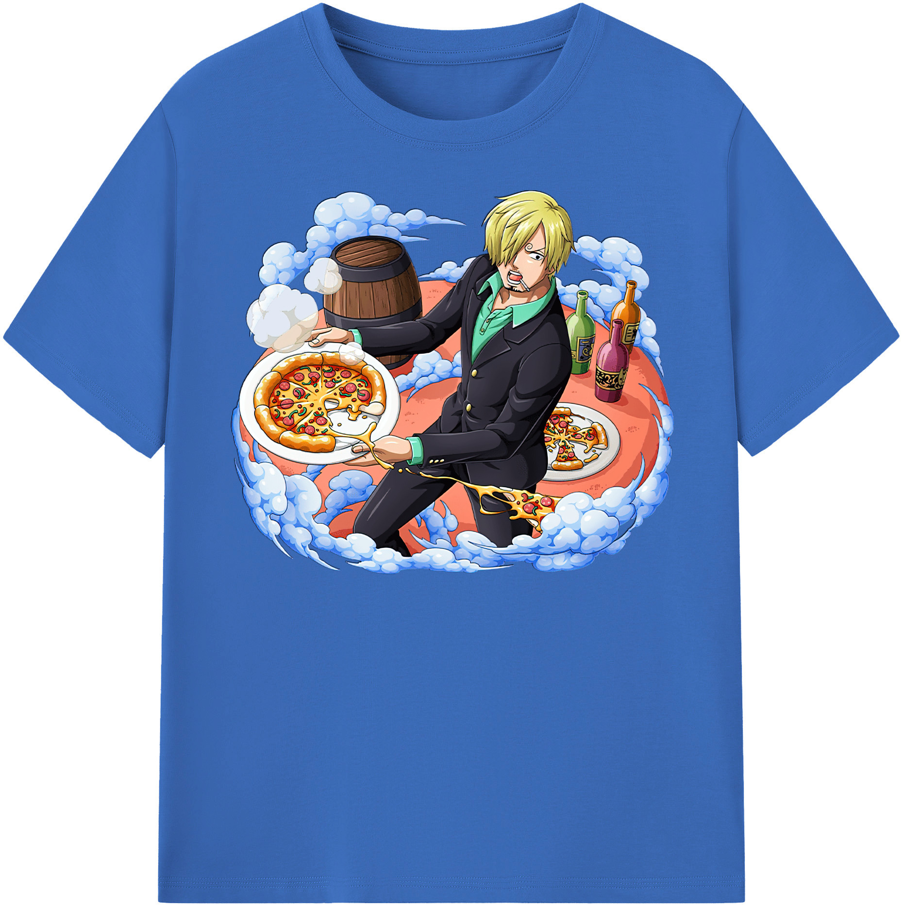 ワンピース サンジ ONE PIECE Sanji 綿100％半袖Tシャツ（フロントプリント）