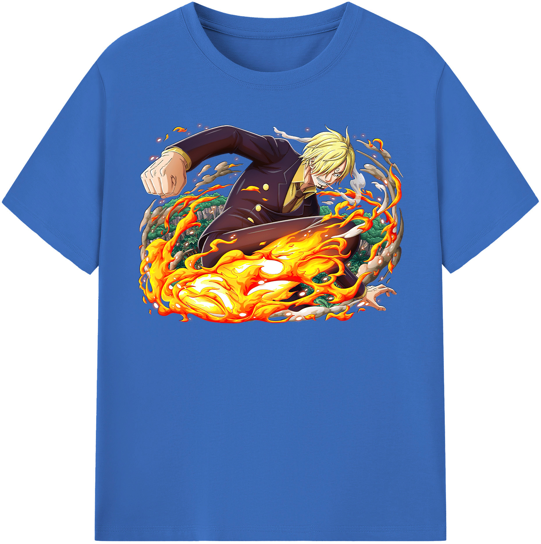ワンピース サンジ ONE PIECE Sanji 綿100％半袖Tシャツ（フロントプリント）