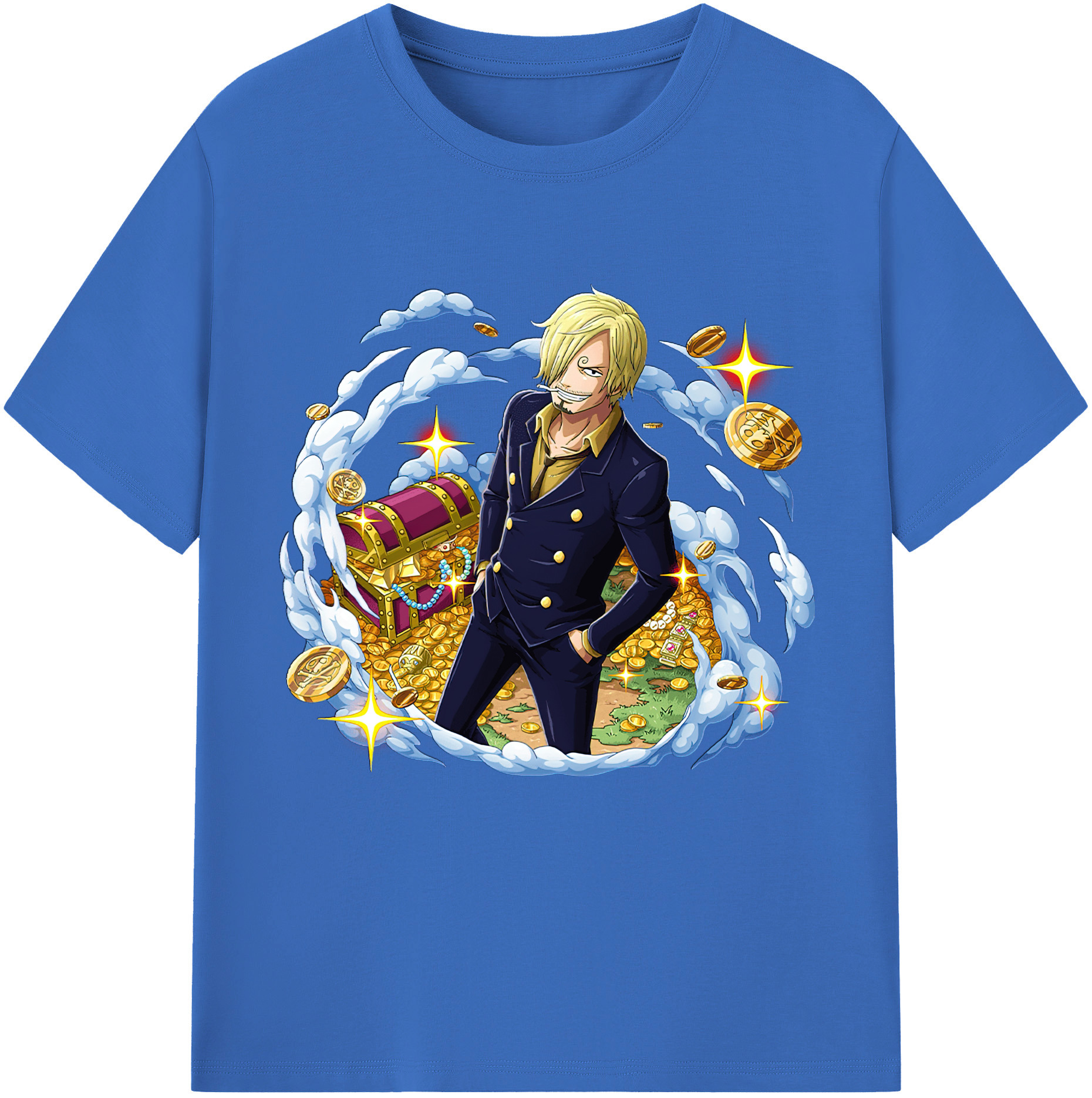 ワンピース サンジ ONE PIECE Sanji 綿100％半袖Tシャツ（フロントプリント）
