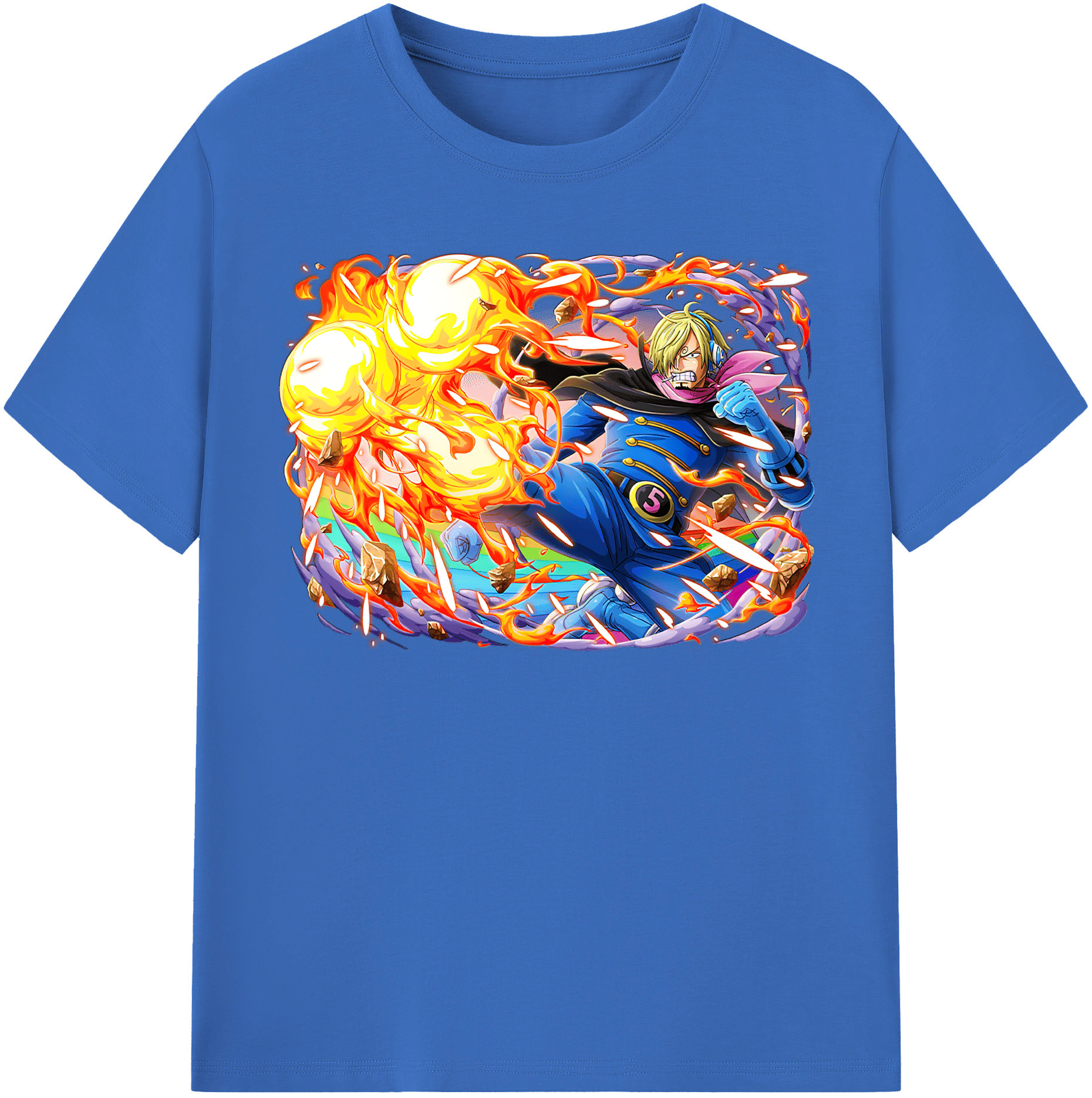 ワンピース サンジ ONE PIECE Sanji 綿100％半袖Tシャツ（フロントプリント）