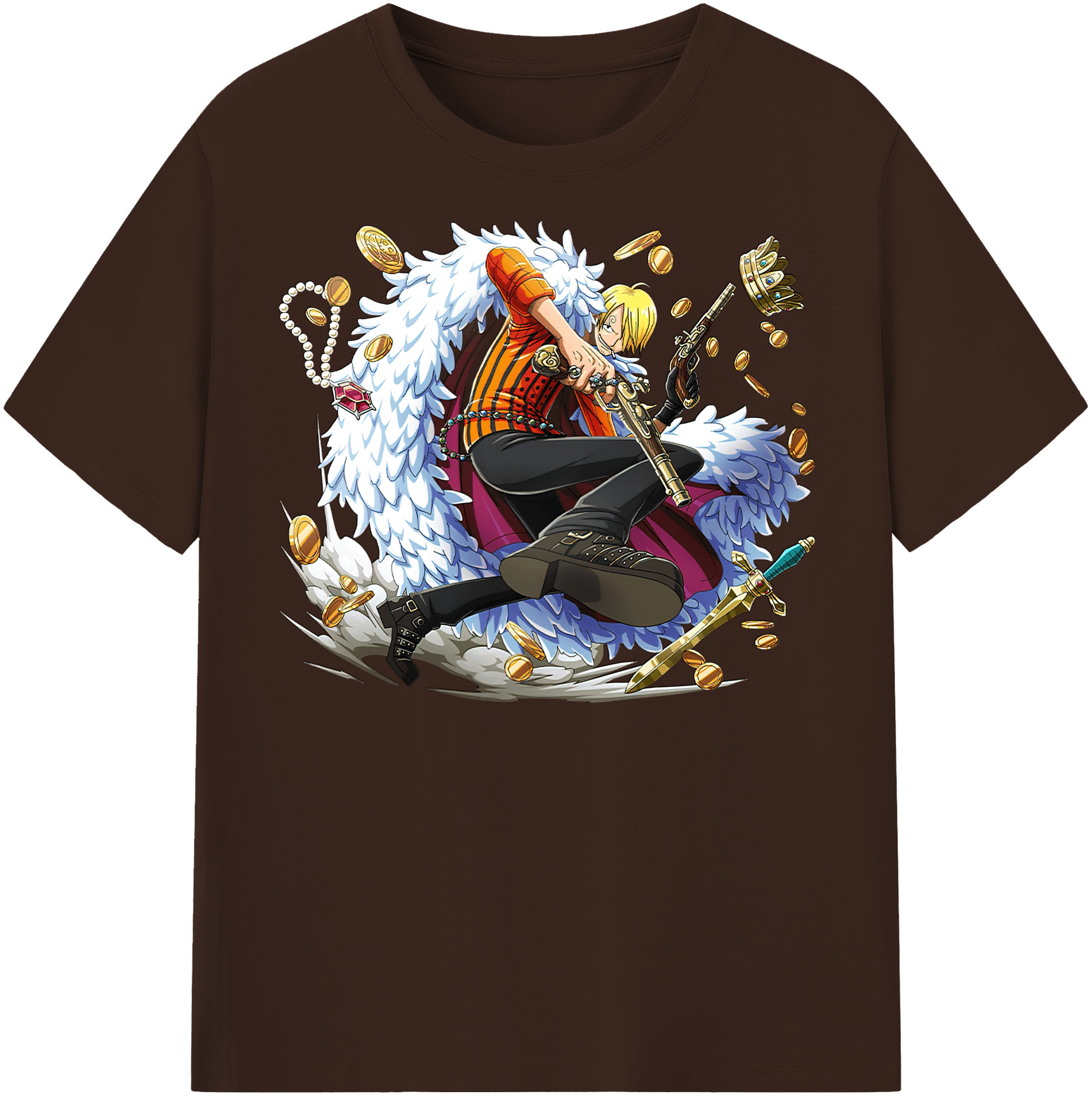 ワンピース サンジ ONE PIECE Sanji 綿100％半袖Tシャツ（フロントプリント）