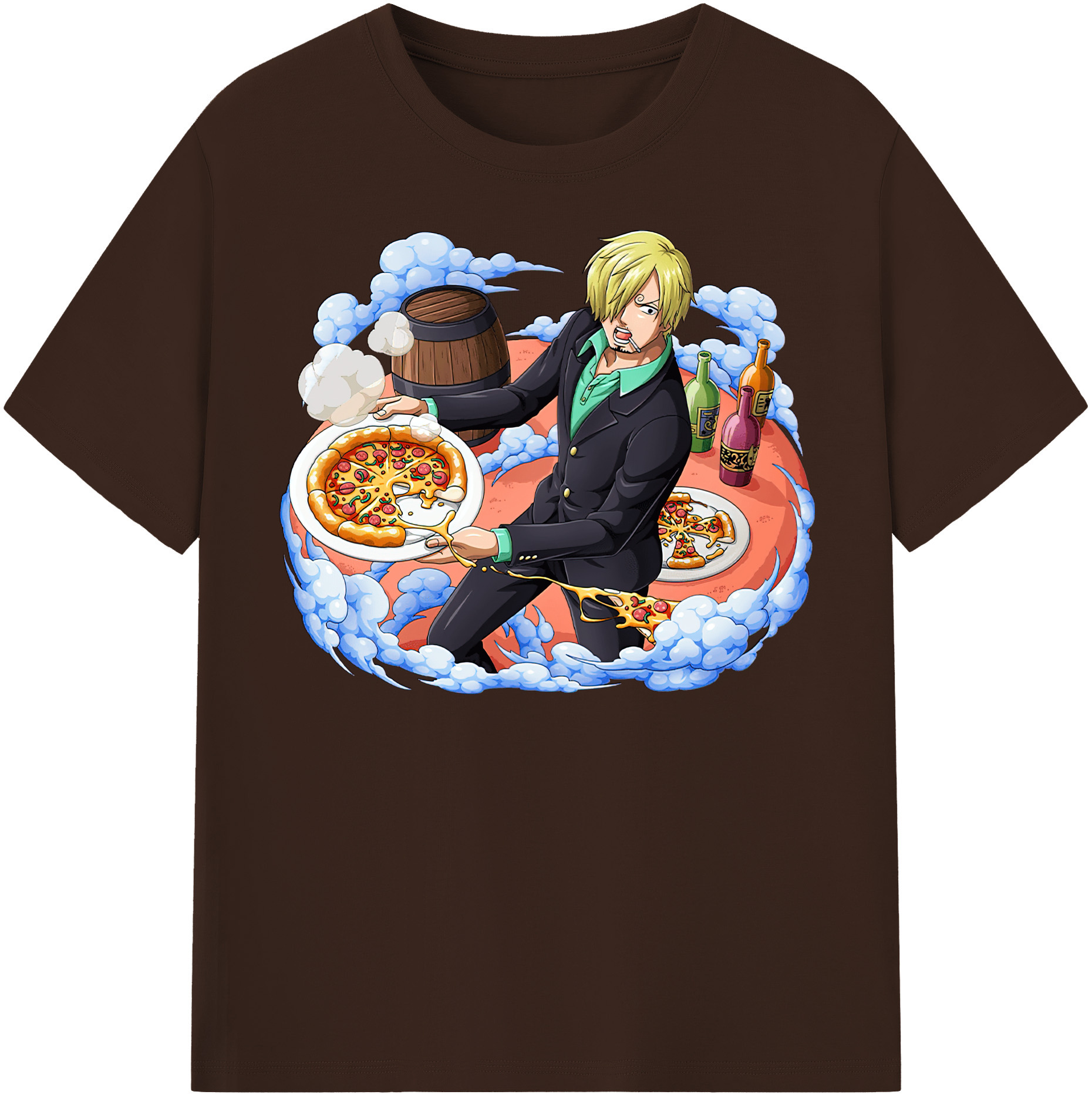 ワンピース サンジ ONE PIECE Sanji 綿100％半袖Tシャツ（フロントプリント）